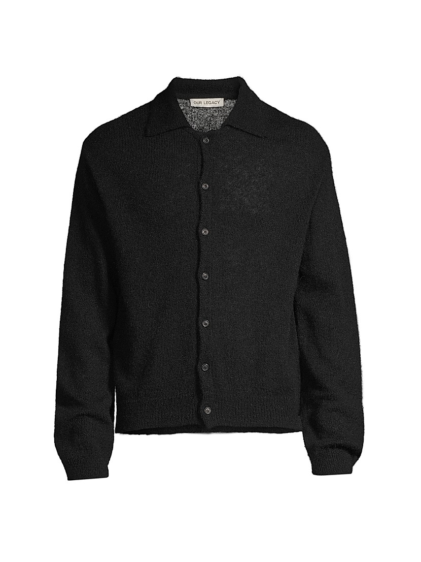 Shop Our Legacy Evening Alpaca-Blend Polo Cardigan | Saks Shop Our Legacy Evening Alpaca-Blend Polo Cardigan | Saks