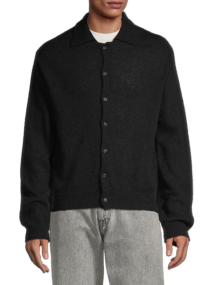 Shop Our Legacy Evening Alpaca-Blend Polo Cardigan | Saks Shop Our Legacy Evening Alpaca-Blend Polo Cardigan | Saks