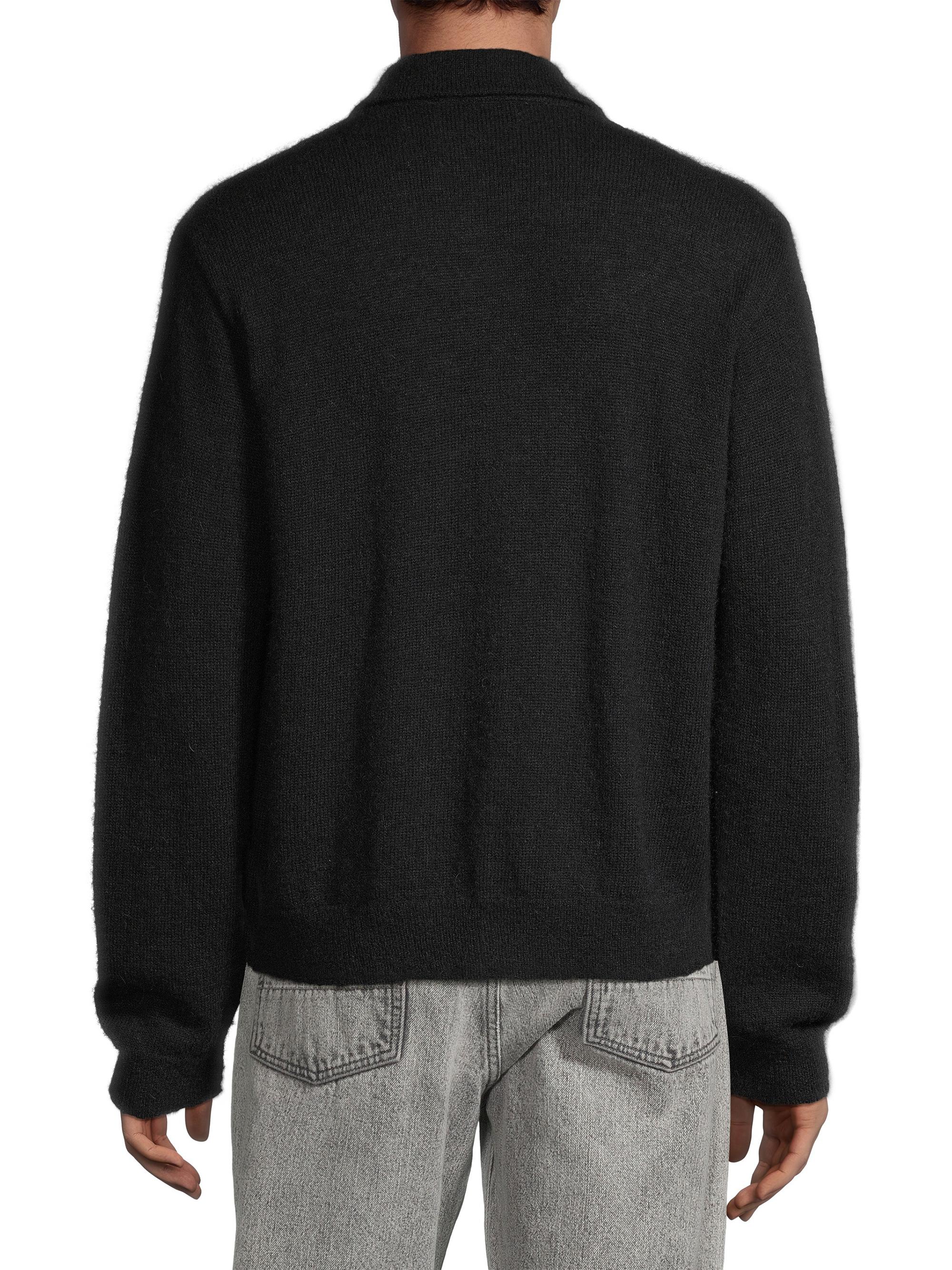 OUR LEGACY polo-collar ribbed cardigan - Black