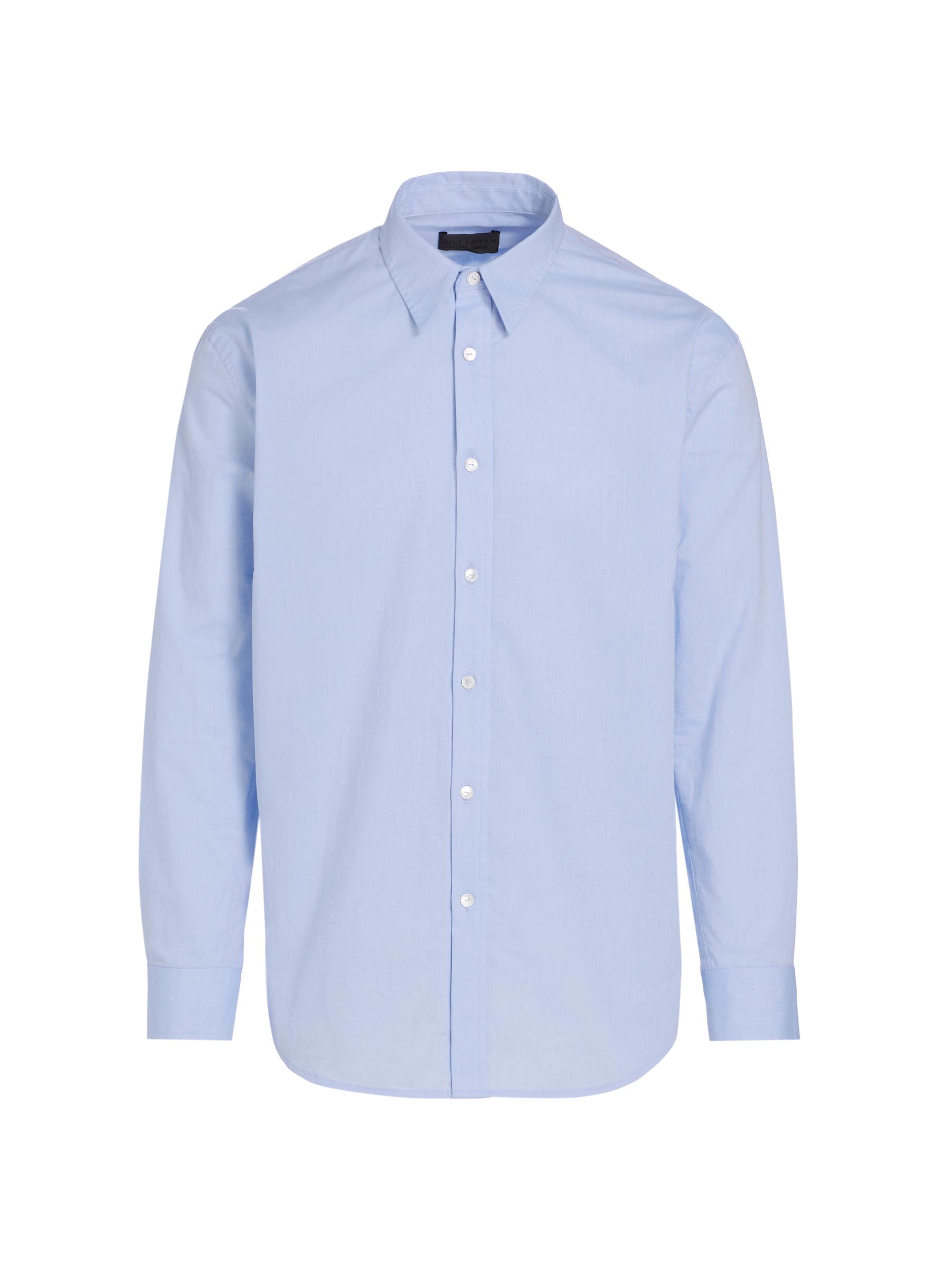 Nili Lotan Men's Cristobal Poplin Oversized Shirt - Blue