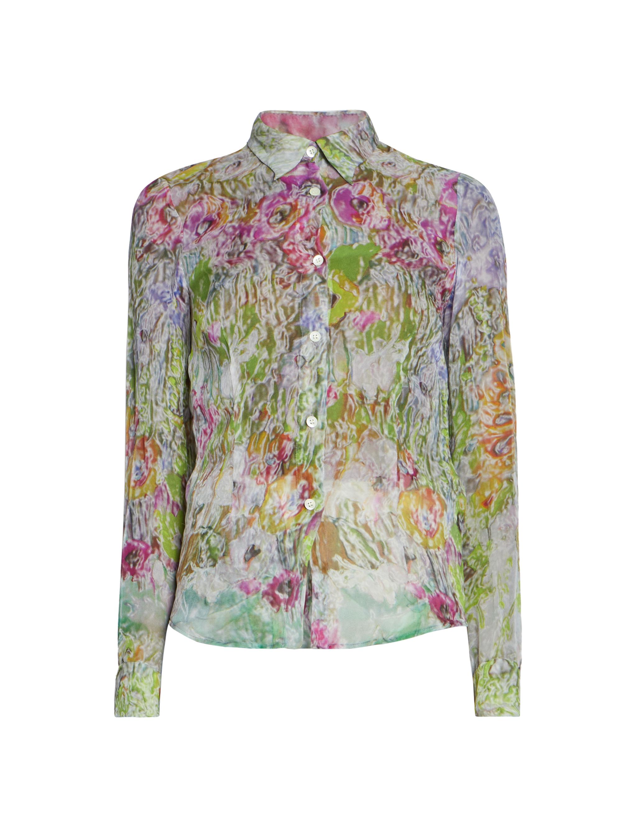Dries Van Noten Women's Cloudy Printed Silk Button-Front Shirt