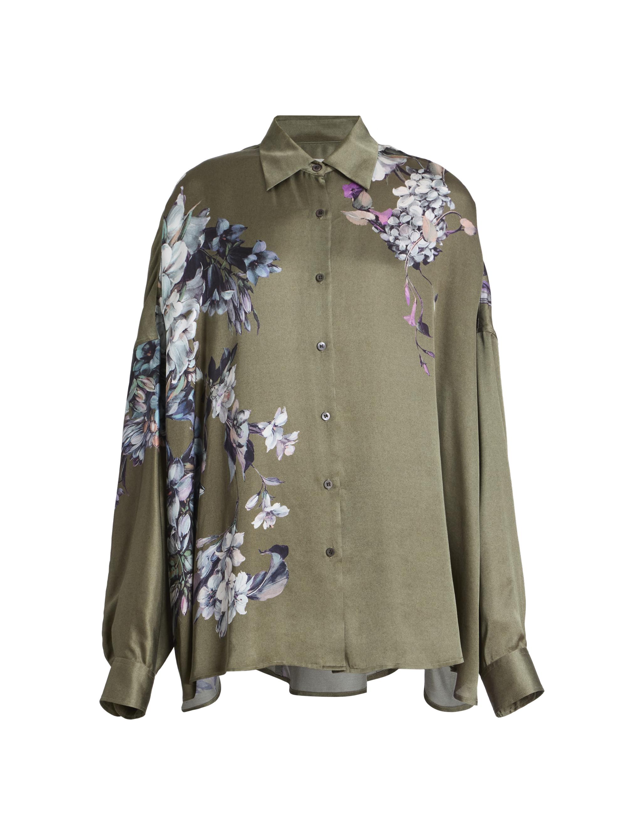 Dries Van Noten Casia Floral Satin Shirt | Saks Fifth Avenue