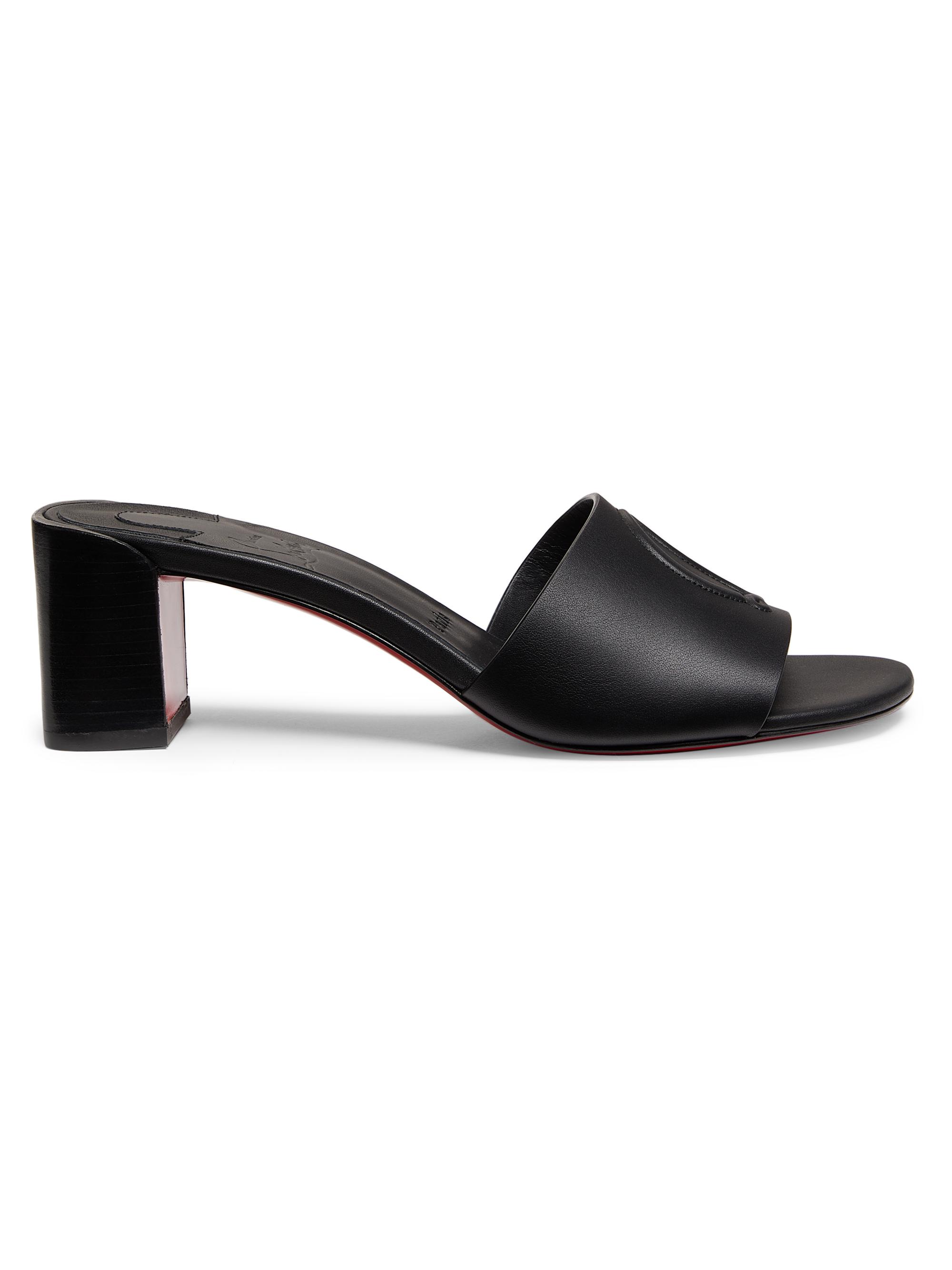 Christian Louboutin Women's So CL 55MM Leather Mules - Leche