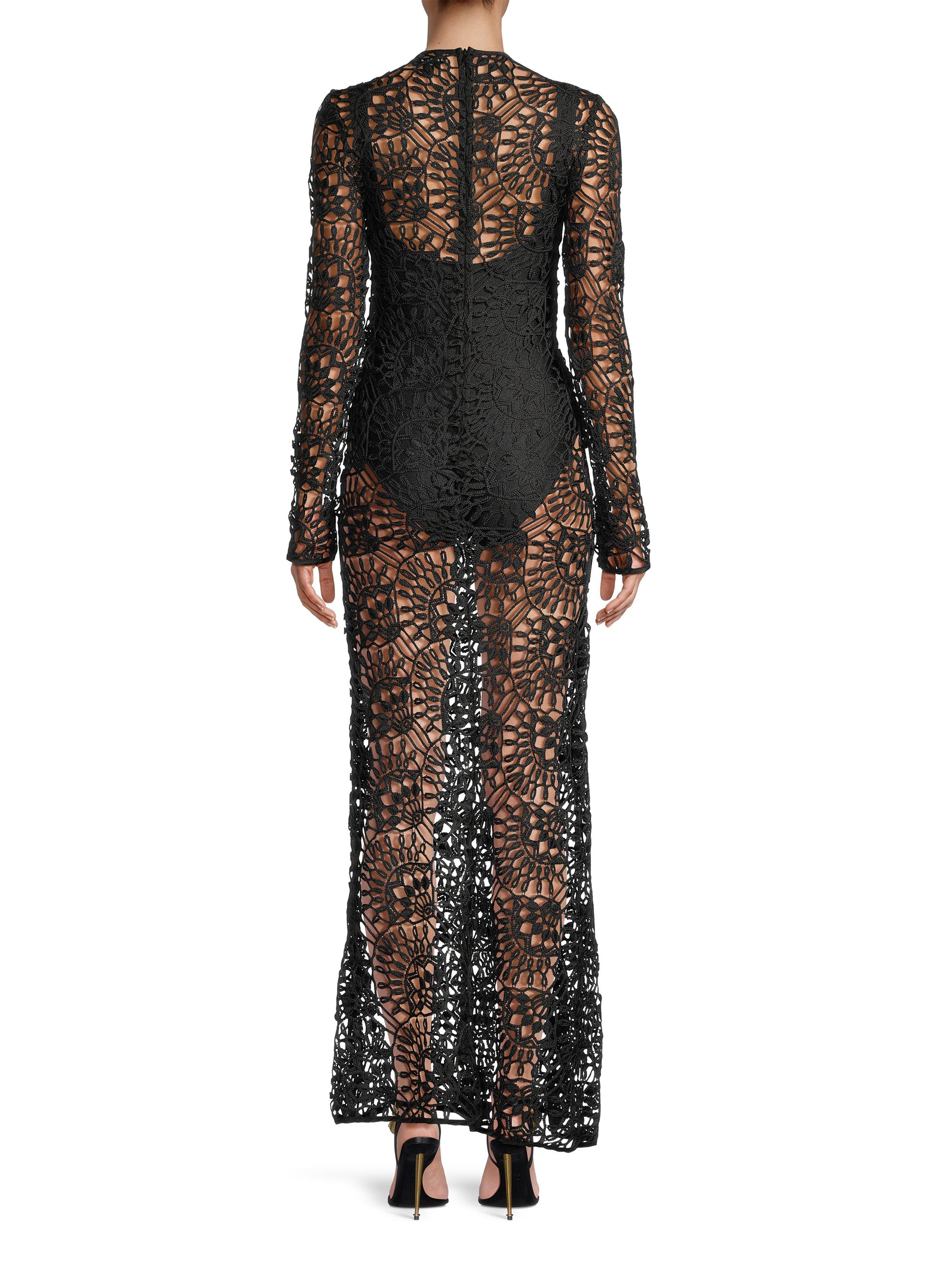 Delfi Camila Geometric Lace Maxi Dress | Saks Fifth Avenue