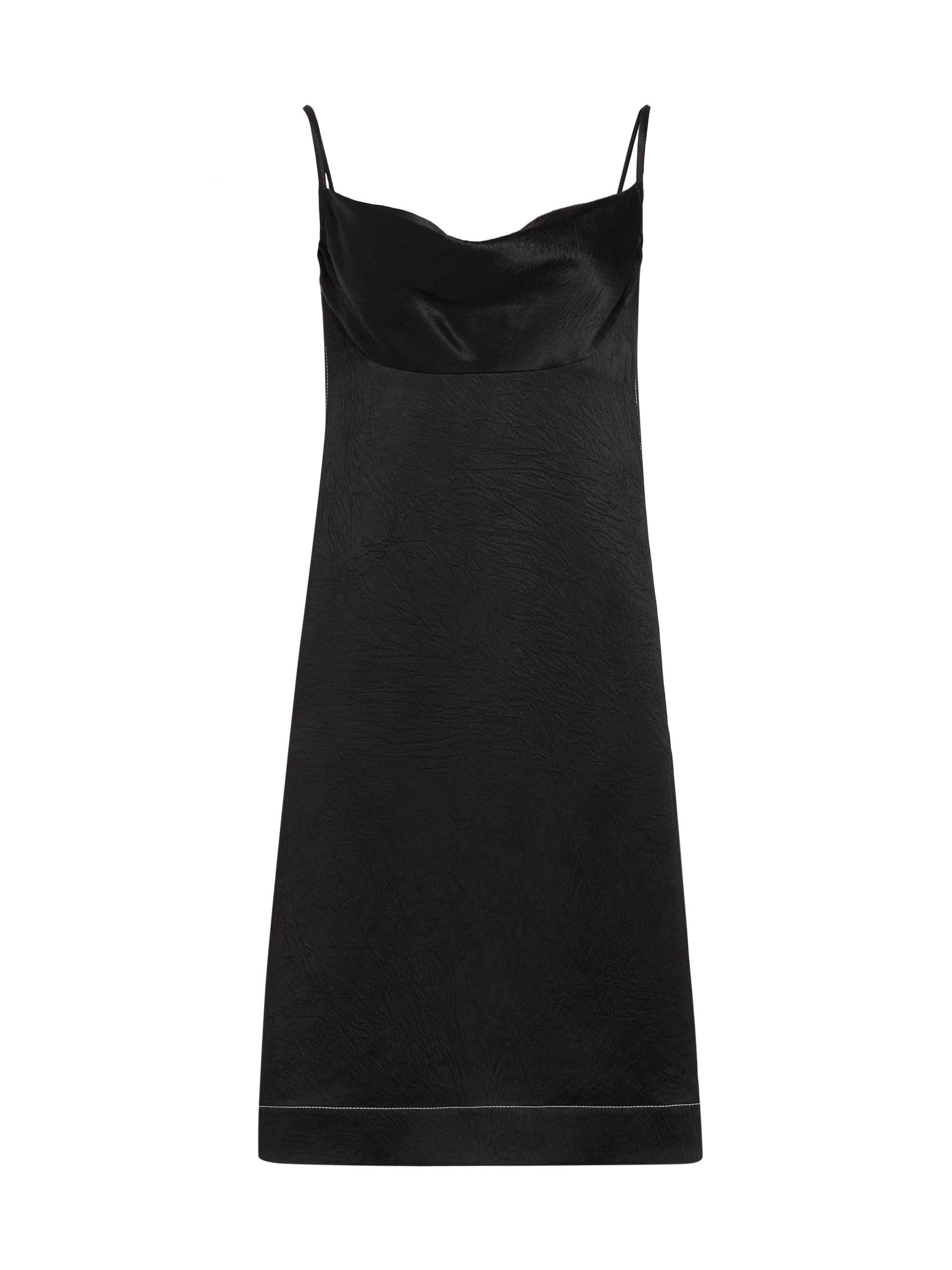 Proenza Schouler Women's Crushed Satin Cowl Neck Midi-Dress - Black