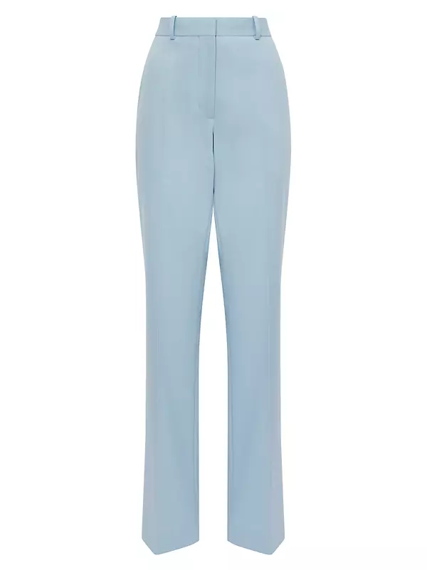 Vince High-rise Cozy Wool-blend Wide-leg Pant, Blue, Size 14