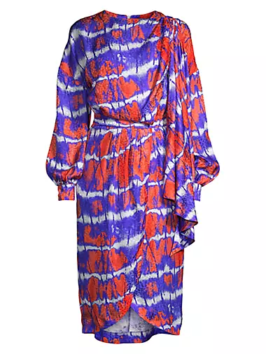 Silk Tie-Dye Midi-Dress
