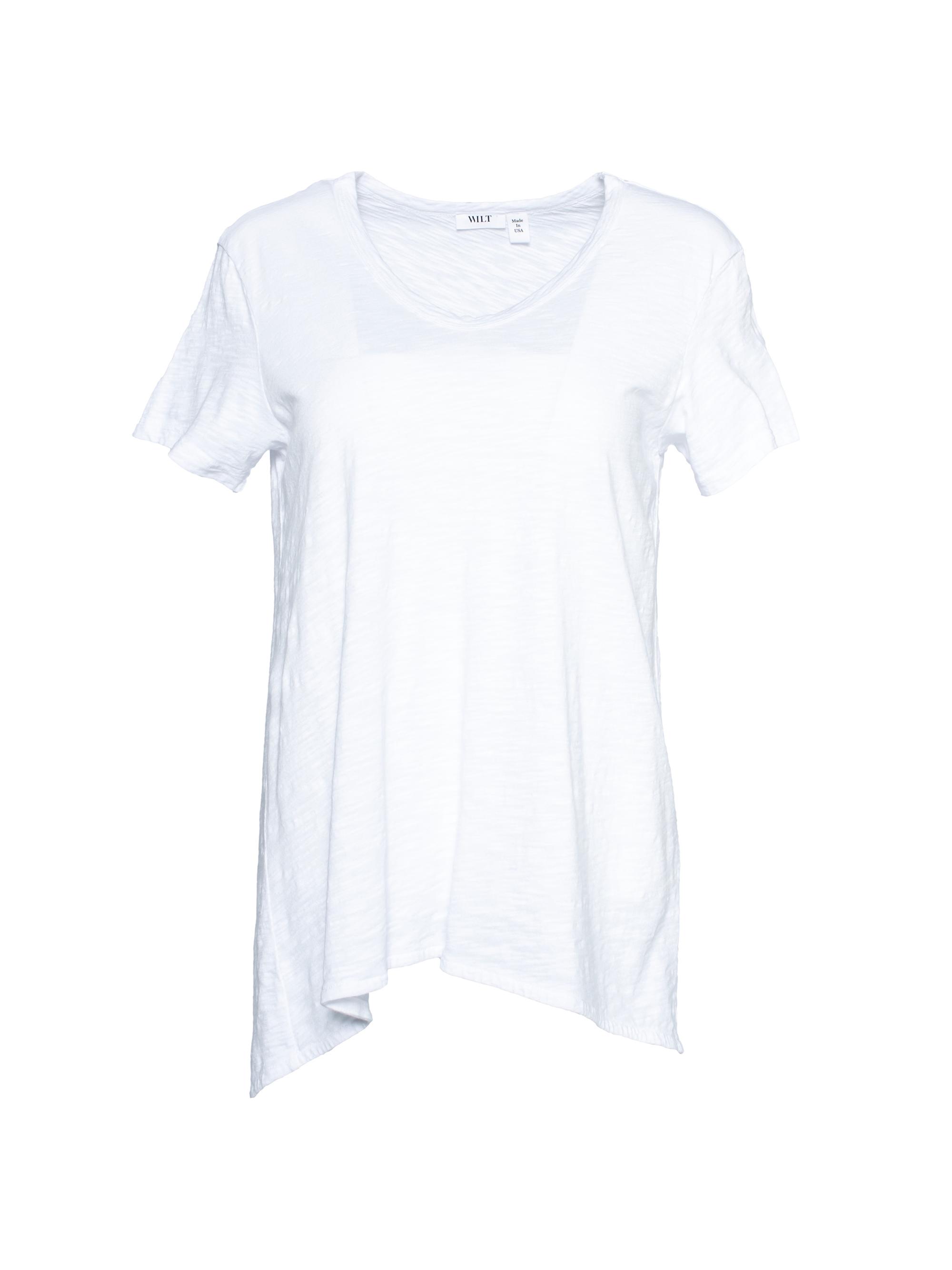 Wilt Women's V-Neck Short Sleeve Shrunken Boyfriend Tee - White