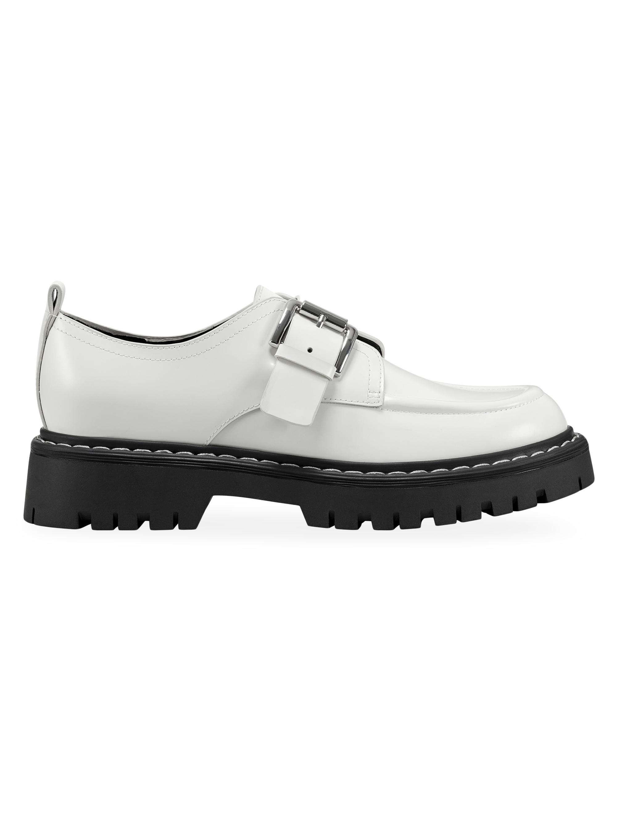 Marc Fisher LTD Women's Tarla Leather Lugged-Sole Loafers - White