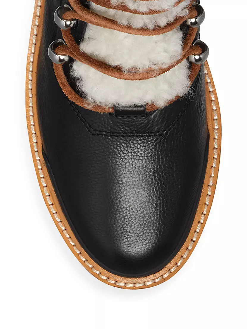 Izzie Shearling-Lined Leather Work Boots