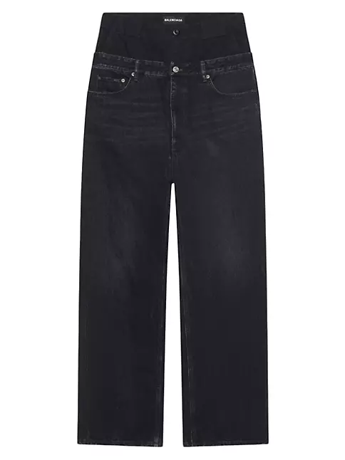 Shop Balenciaga Double Waistband Jeans | Saks Fifth Avenue
