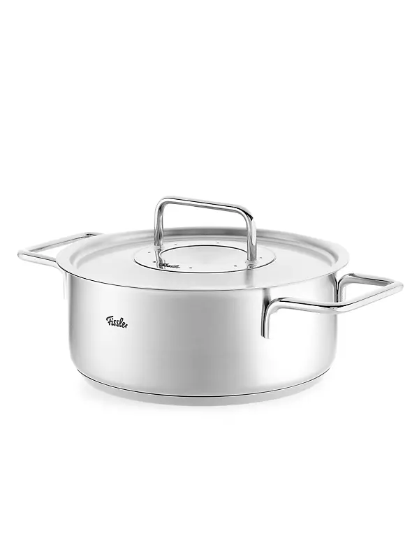 Fissler Pure Collection Stainless Steel Rondeau, 2.7 Quart with Metal Lid