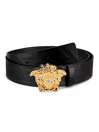 Versace Men's Plain Leather Belt