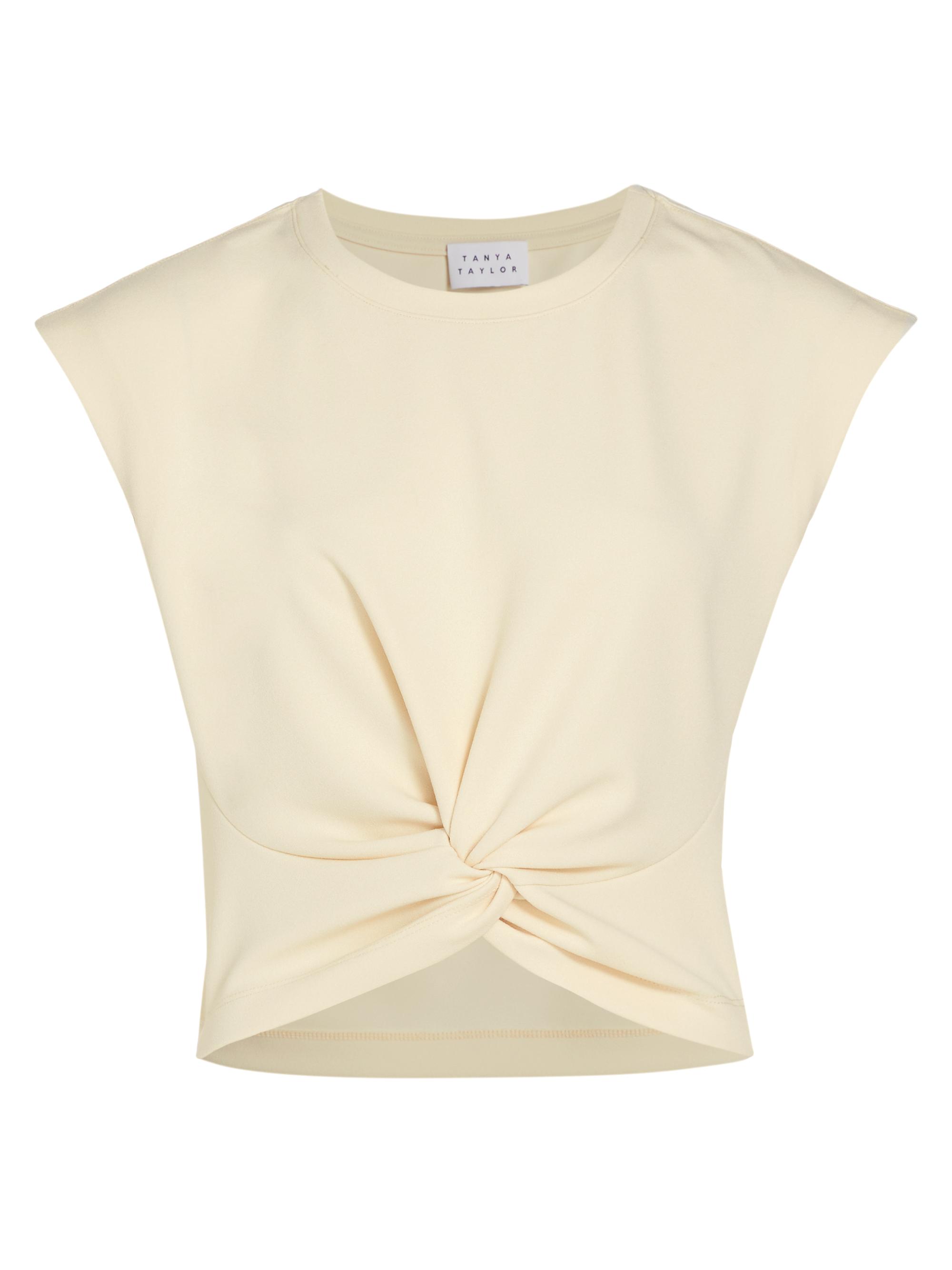 Tanya Taylor Women's Rosalie Scuba Crepe Twist Top - Cream
