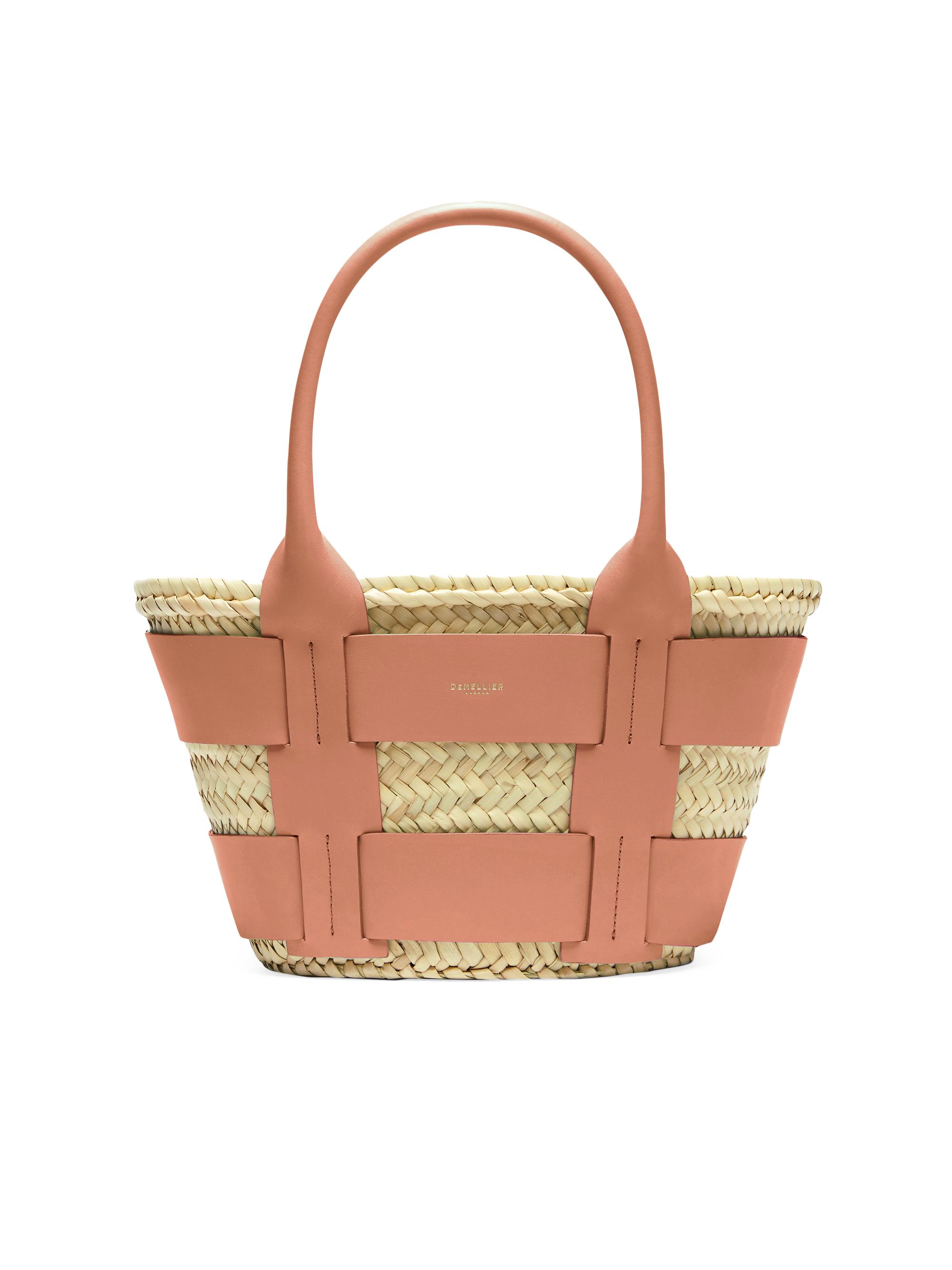 DeMellier Mini Santorini Raffia & Leather Basket Bag | Saks