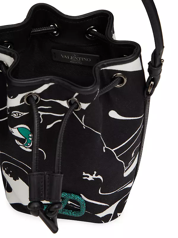 VALENTINO GARAVANI: mini backpack in canvas with VLTN logo - Black
