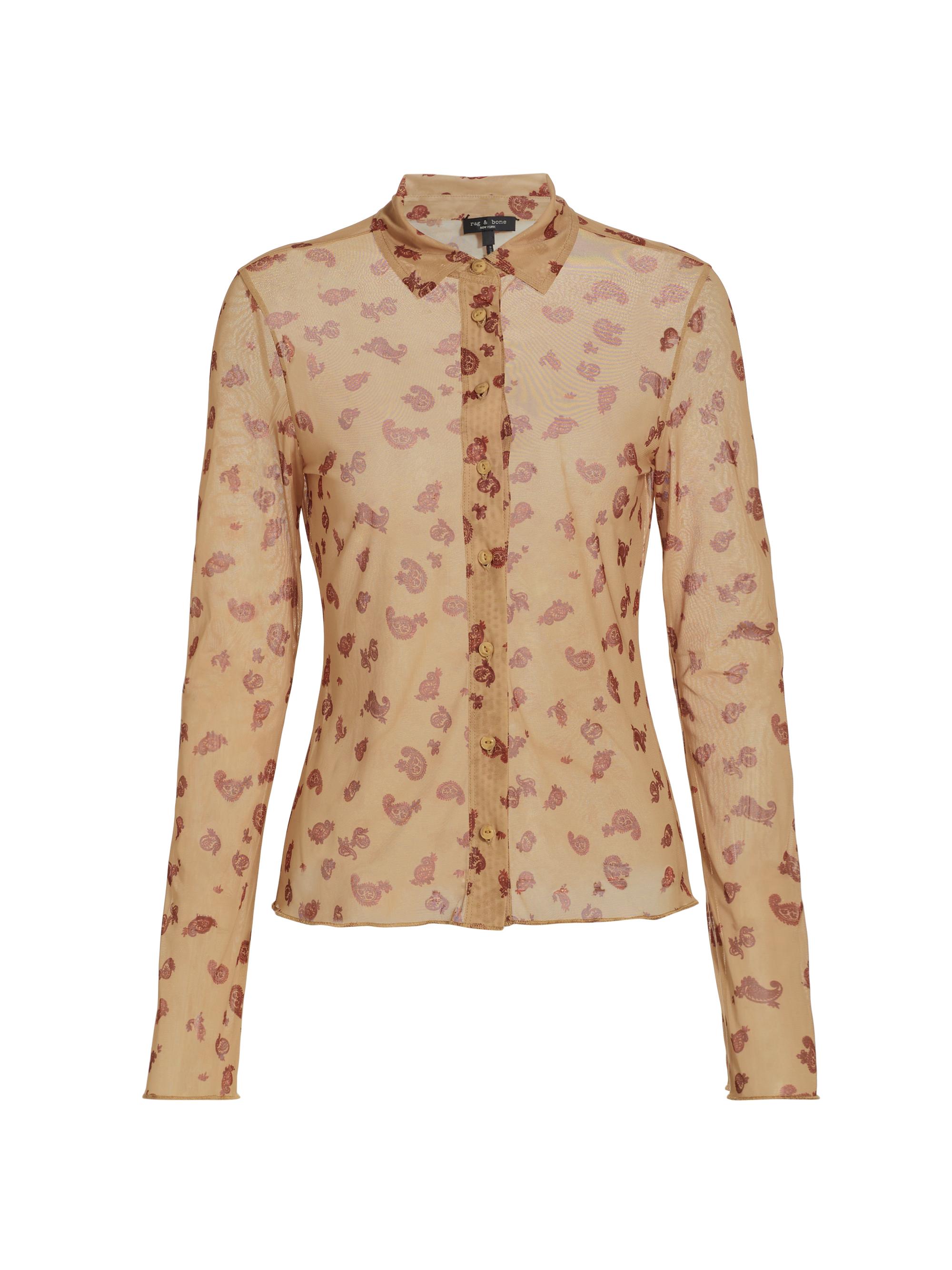 rag & bone Women's Paisley Mesh Shirt - Tan