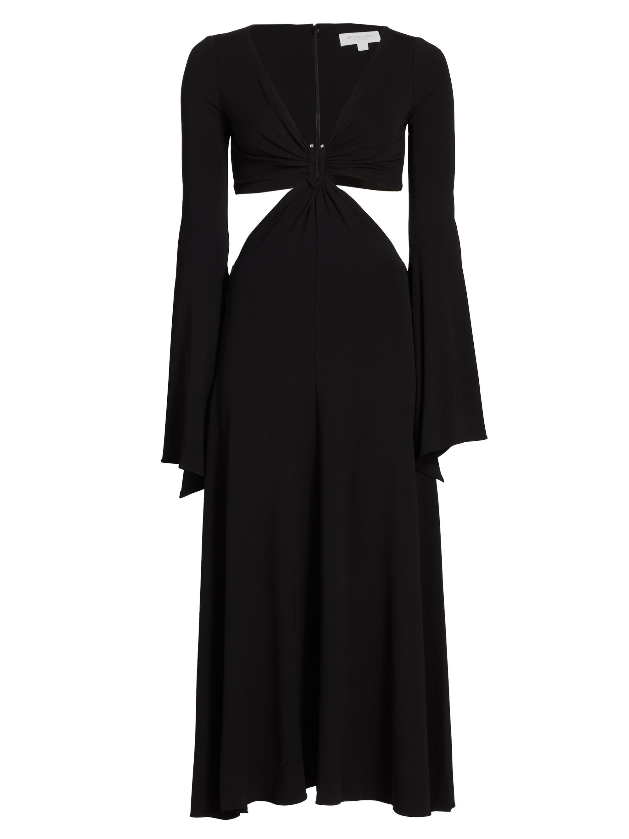 Michael Kors Collection Women's Bell-Sleeve Cut-Out Midi-Dress - Black