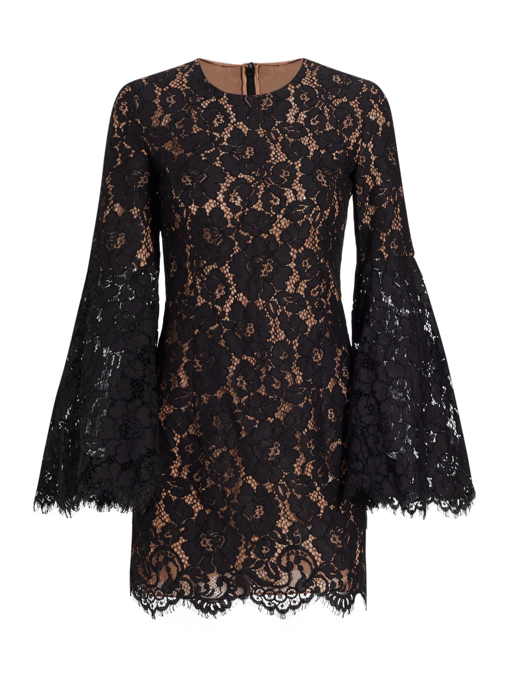 Michael Kors Collection Bell-Sleeve Lace Minidress | Saks Fifth Avenue