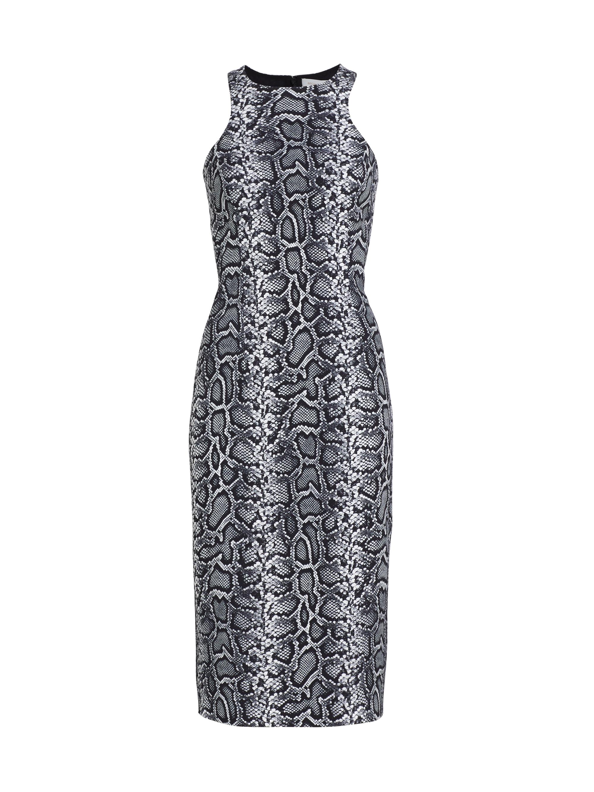 Michael Kors Collection Women's Snakeskin Racerback Sheath Midi-Dress - Black Optic White