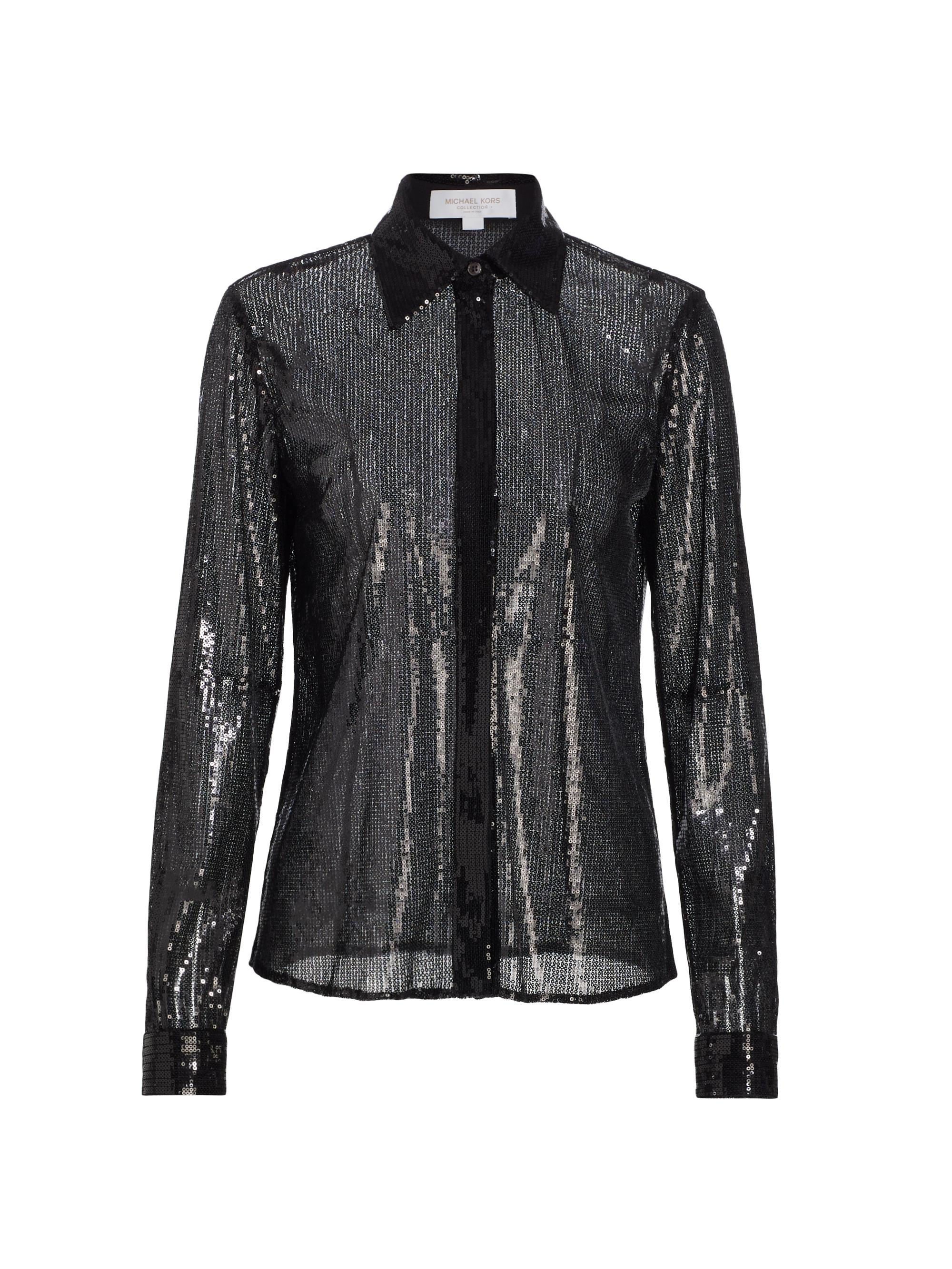 Michael Kors Collection Women's Hansen Sequined Button-Down Shirt - Black