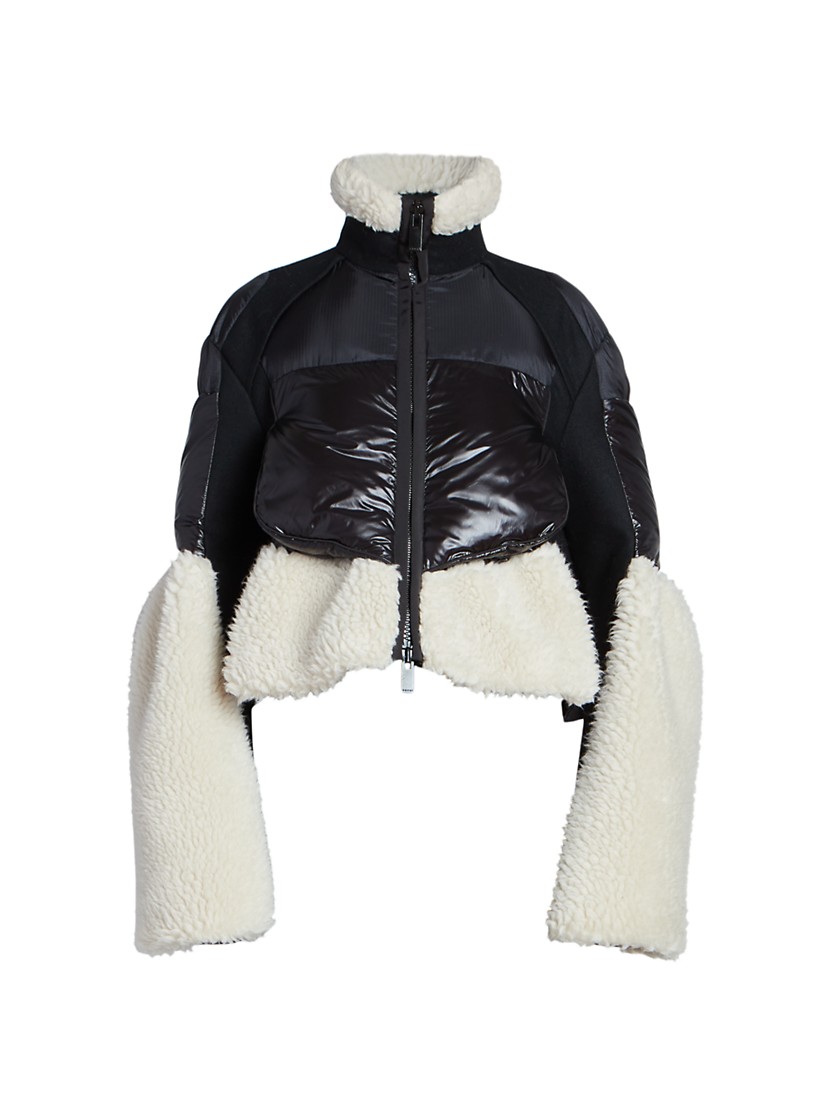 Shop Sacai Faux Shearling Padded Blouson Jacket | Saks Fifth Shop Sacai Faux Shearling Padded Blouson Jacket | Saks Fifth