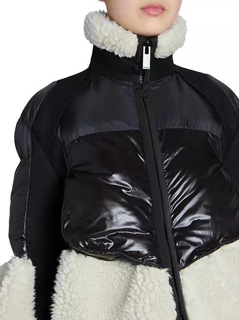 Shop Sacai Faux Shearling Padded Blouson Jacket | Saks Fifth Avenue