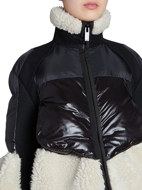Shop Sacai Faux Shearling Padded Blouson Jacket | Saks Fifth Shop Sacai Faux Shearling Padded Blouson Jacket | Saks Fifth