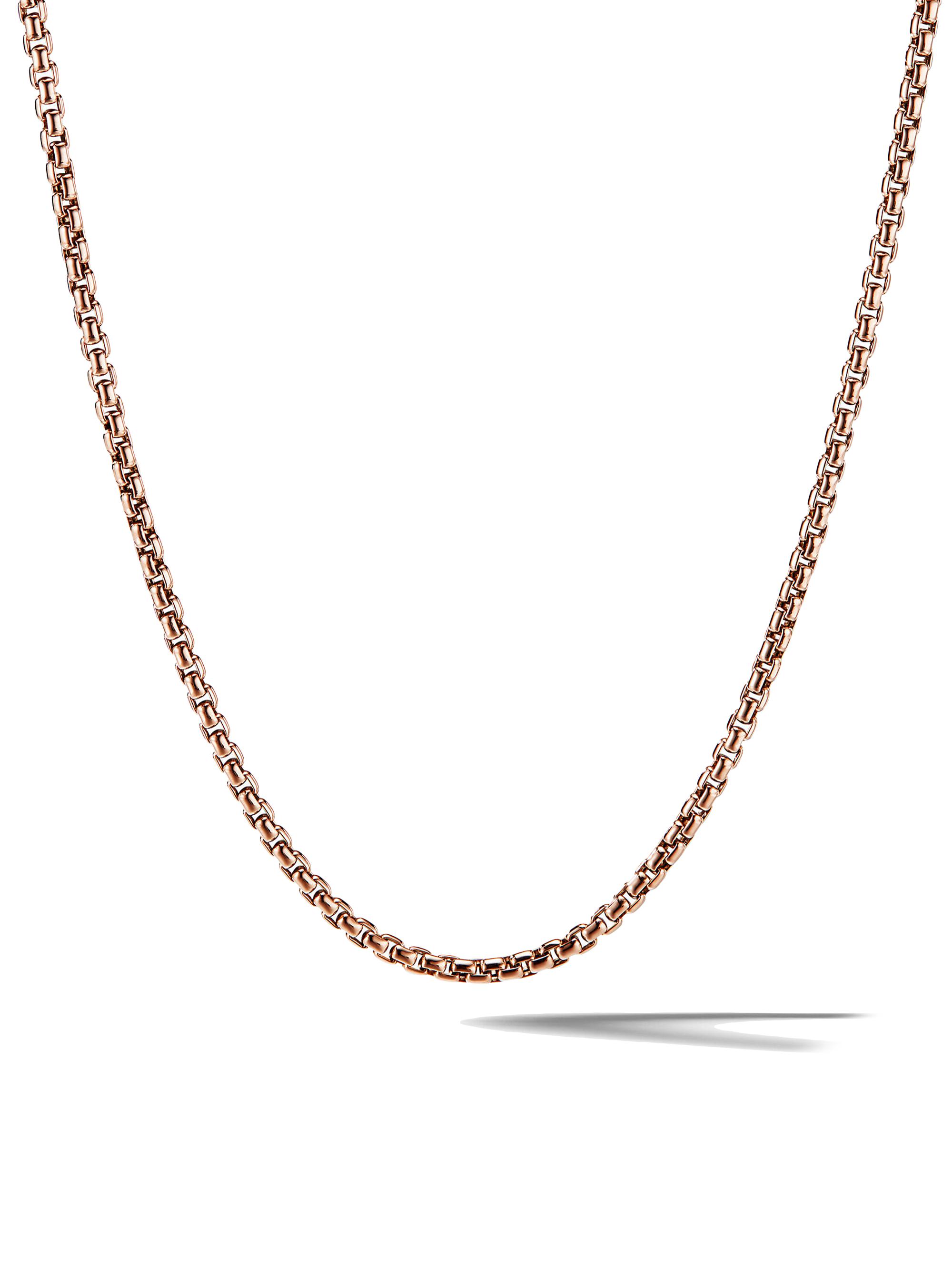 David Yurman Men's Box Chain Necklace in 18K Rose Gold - Rose Gold