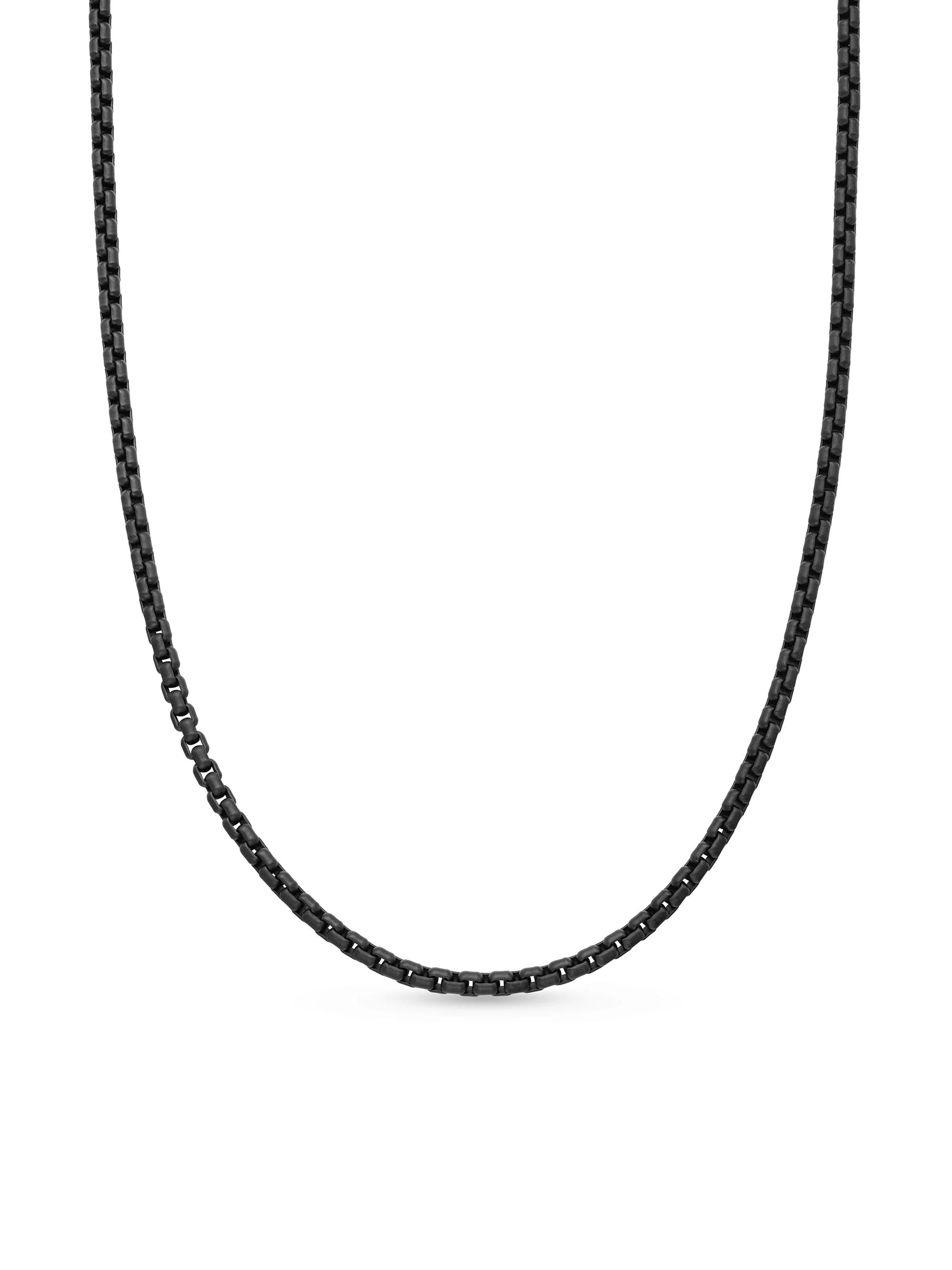 David Yurman Women's Box Chain Necklace with Darkened Silver - Black