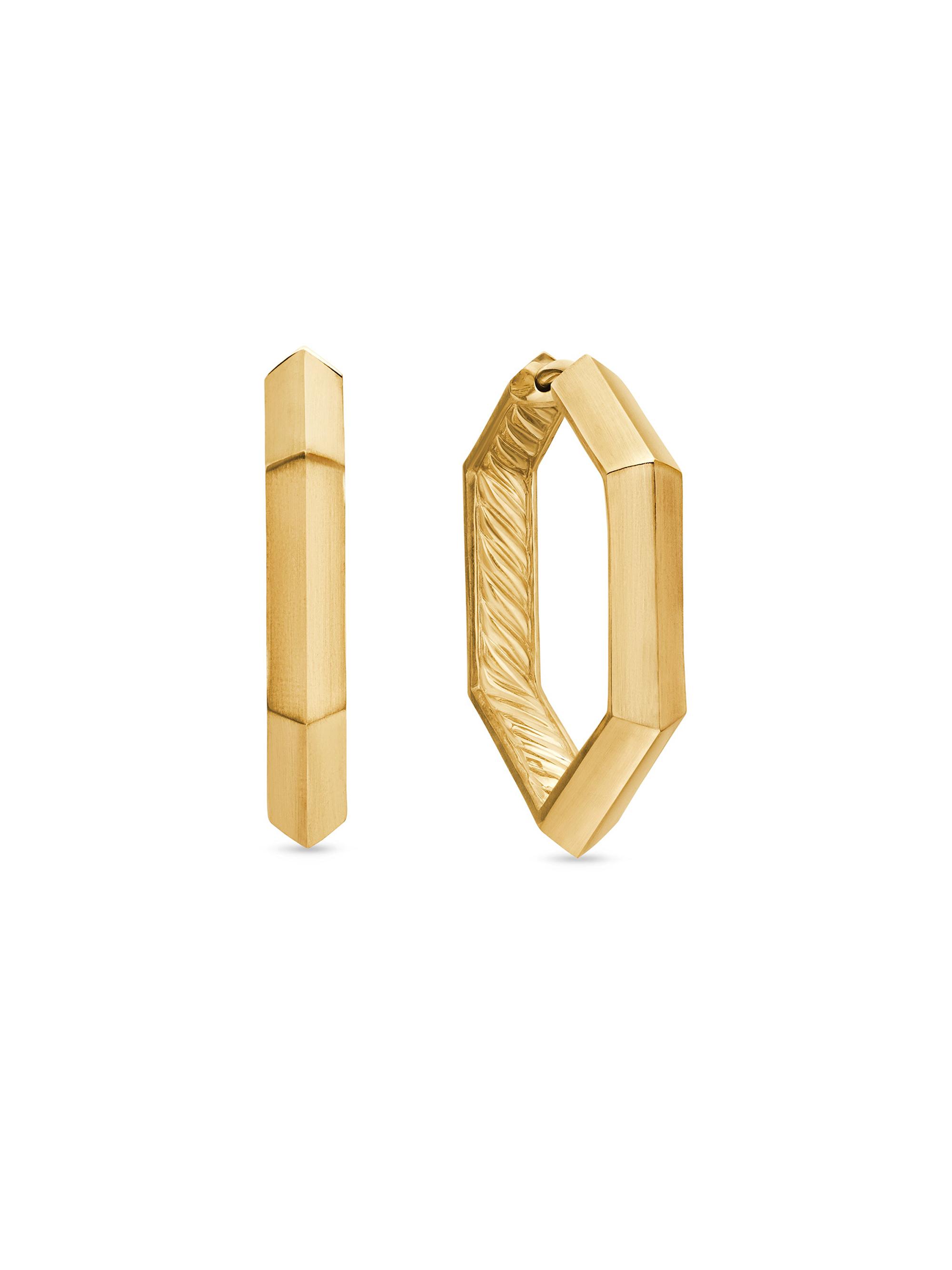 David Yurman Women's Carlyle Hoop Earrings In 18K Yellow Gold - Gold