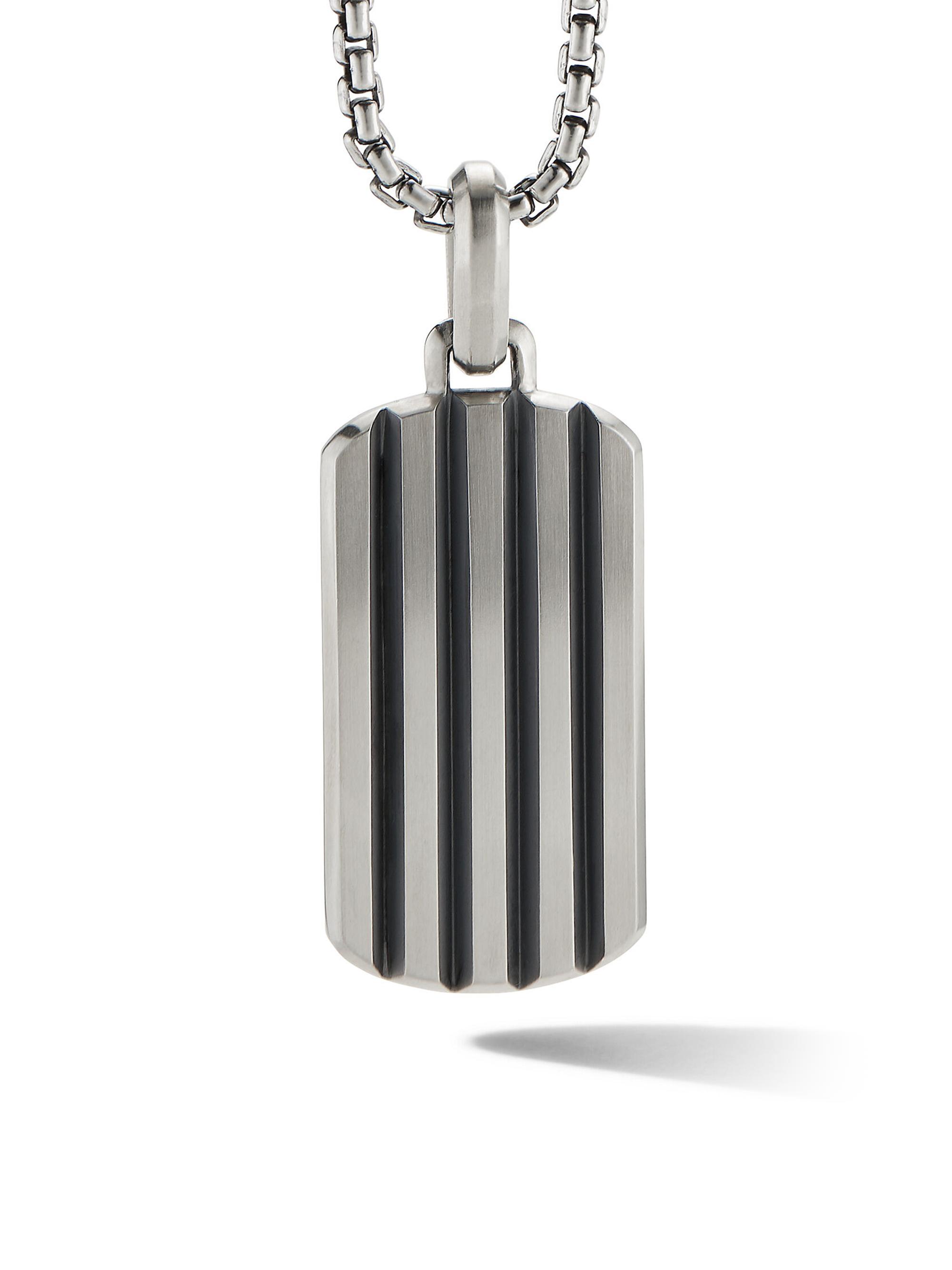 David Yurman Men's Streamline Tag in Sterling Silver, 35mm - Silver