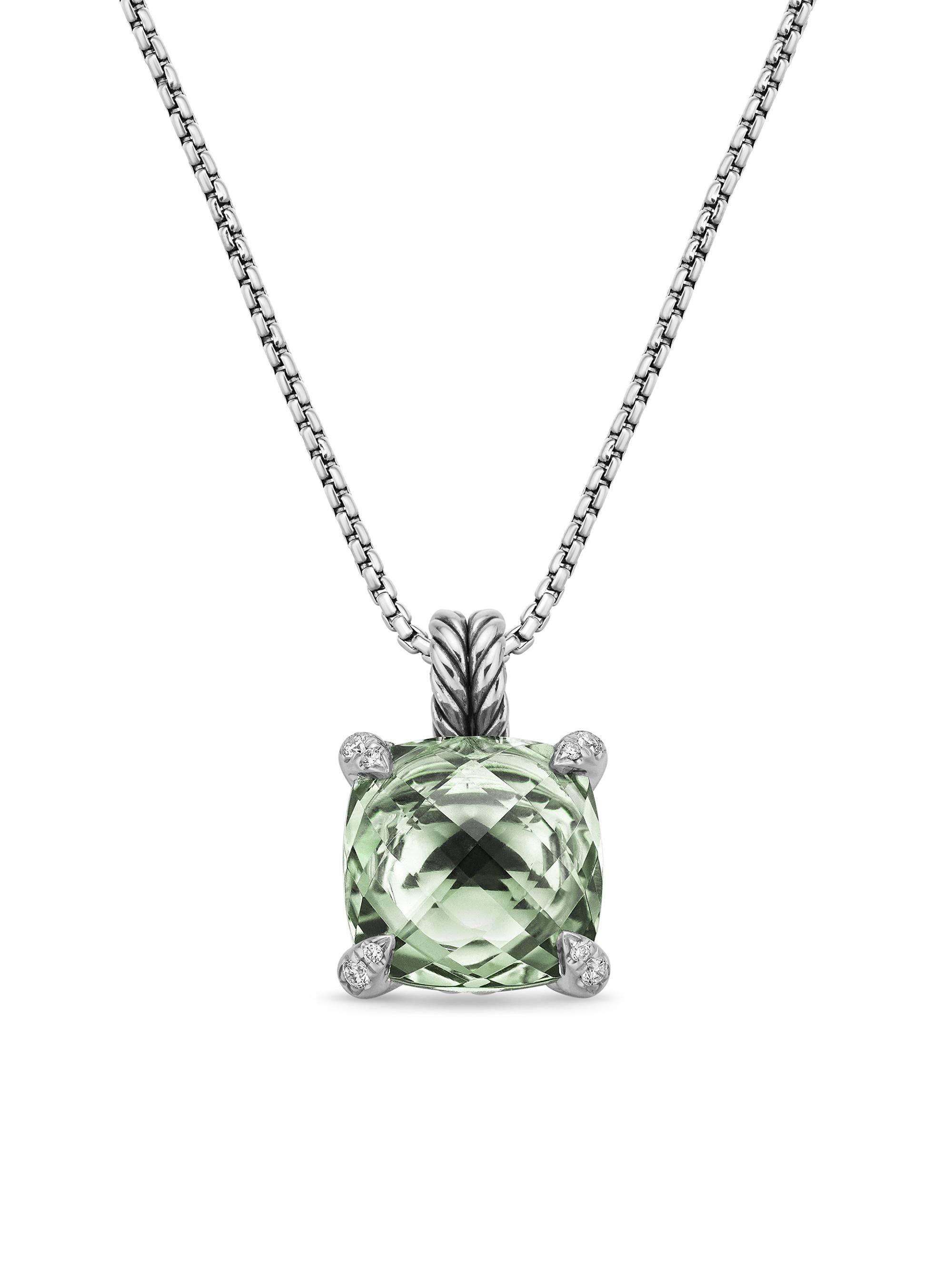 David Yurman Women's Chatelaine Pendant Necklace in Sterling Silver - Prasiolite