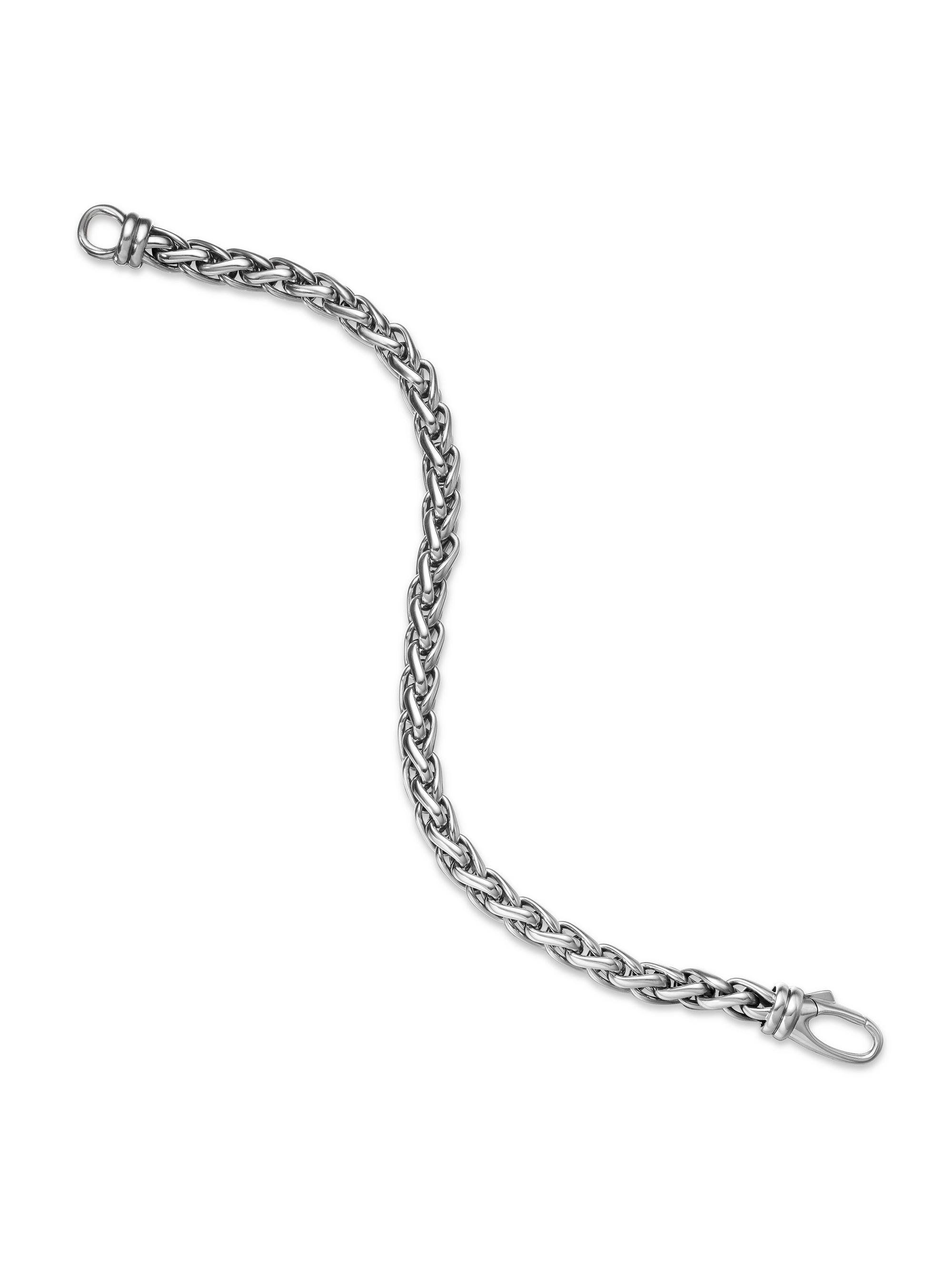 David Yurman Men's Wheat Chain Bracelet in Sterling Silver, 6mm - Sterling Silver - detail view in Sterling silver