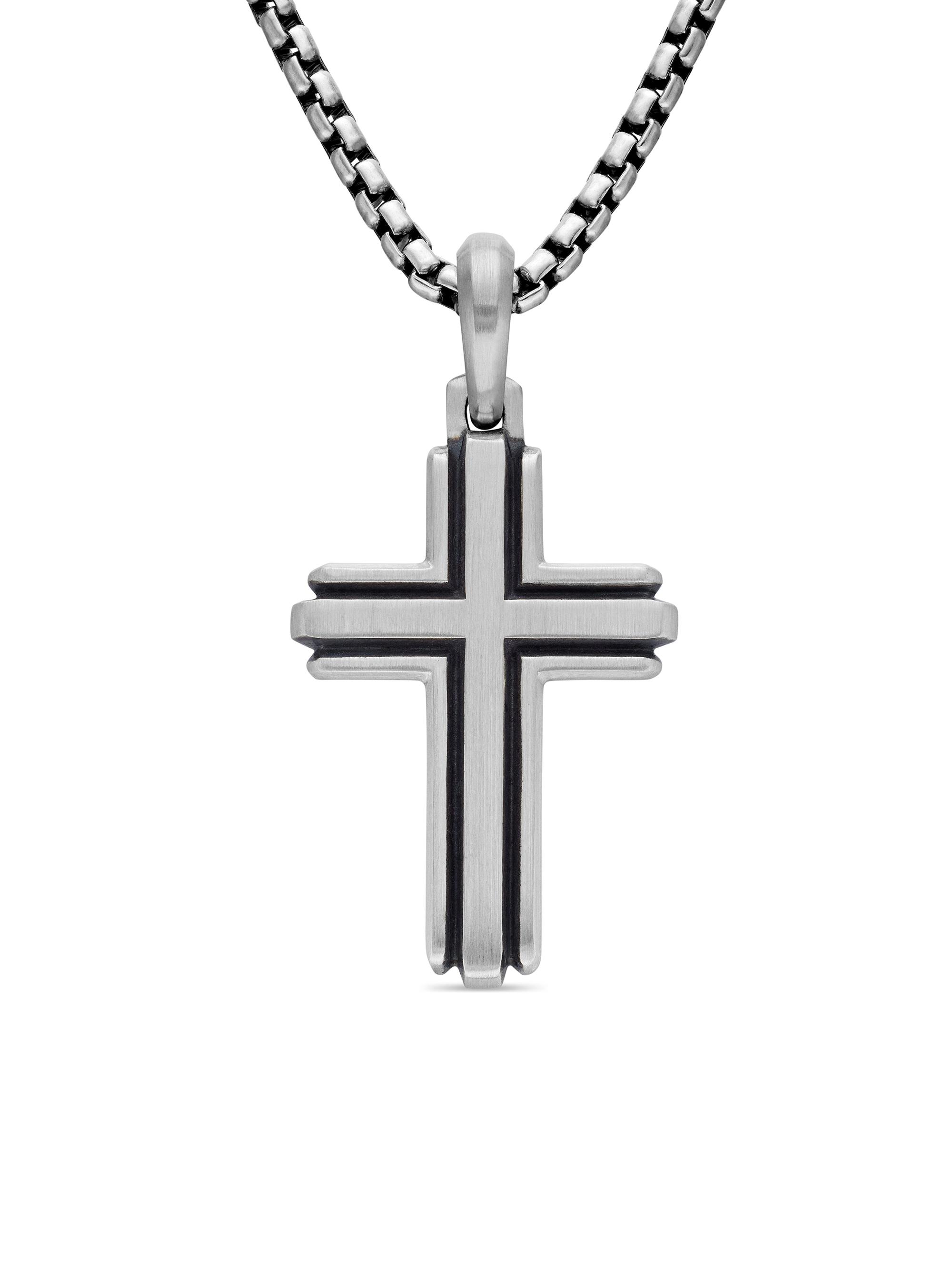 David Yurman Men's Cross Pendant in Sterling Silver, 34mm - Silver
