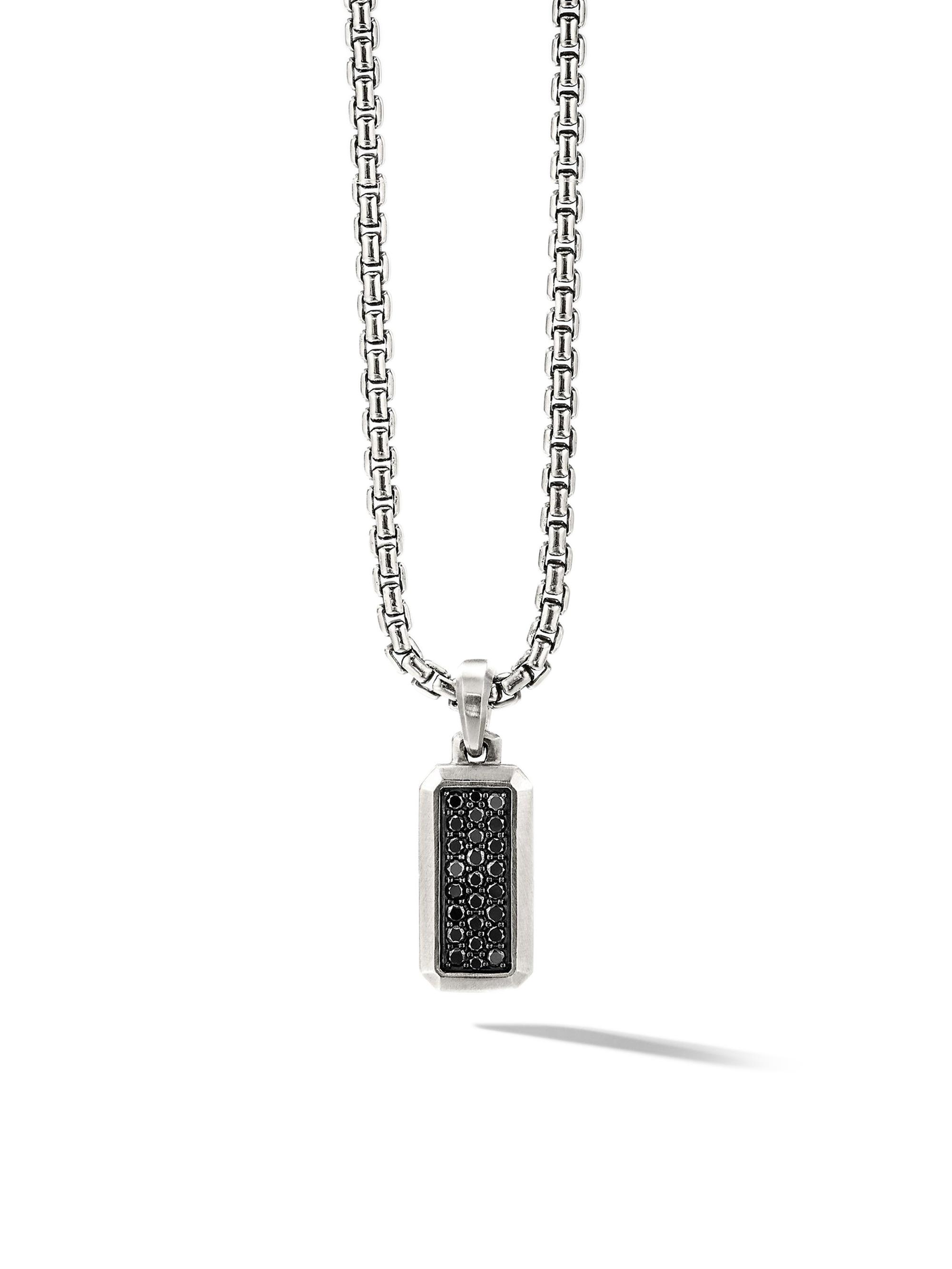 David Yurman Men's Streamline Amulet in Sterling Silver - Black Diamond