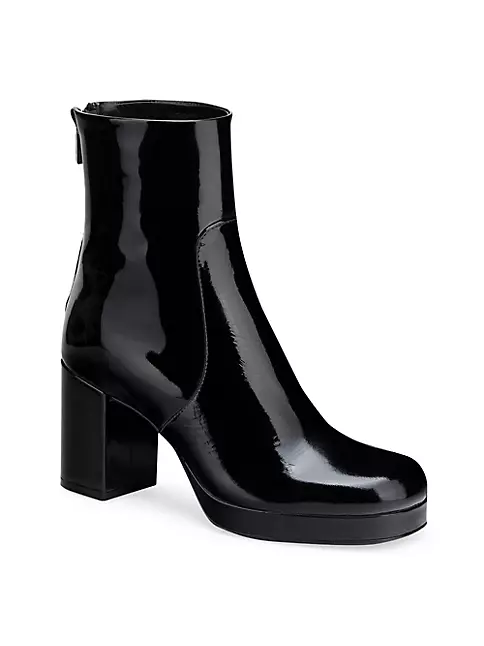 Agl Women's Betty 76mm Patent Leather Back-Zip Ankle Boots - Black - Size 5