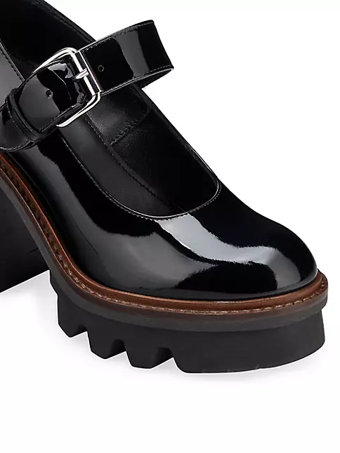 Agl Women's Natalia 89mm Patent Leather Platform Mary Janes - Black - Size 9