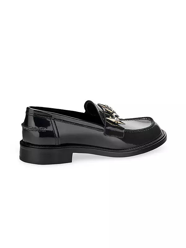 Shop AGL Lola 25MM Spike Patent Leather Loafers | Saks Fifth Avenue