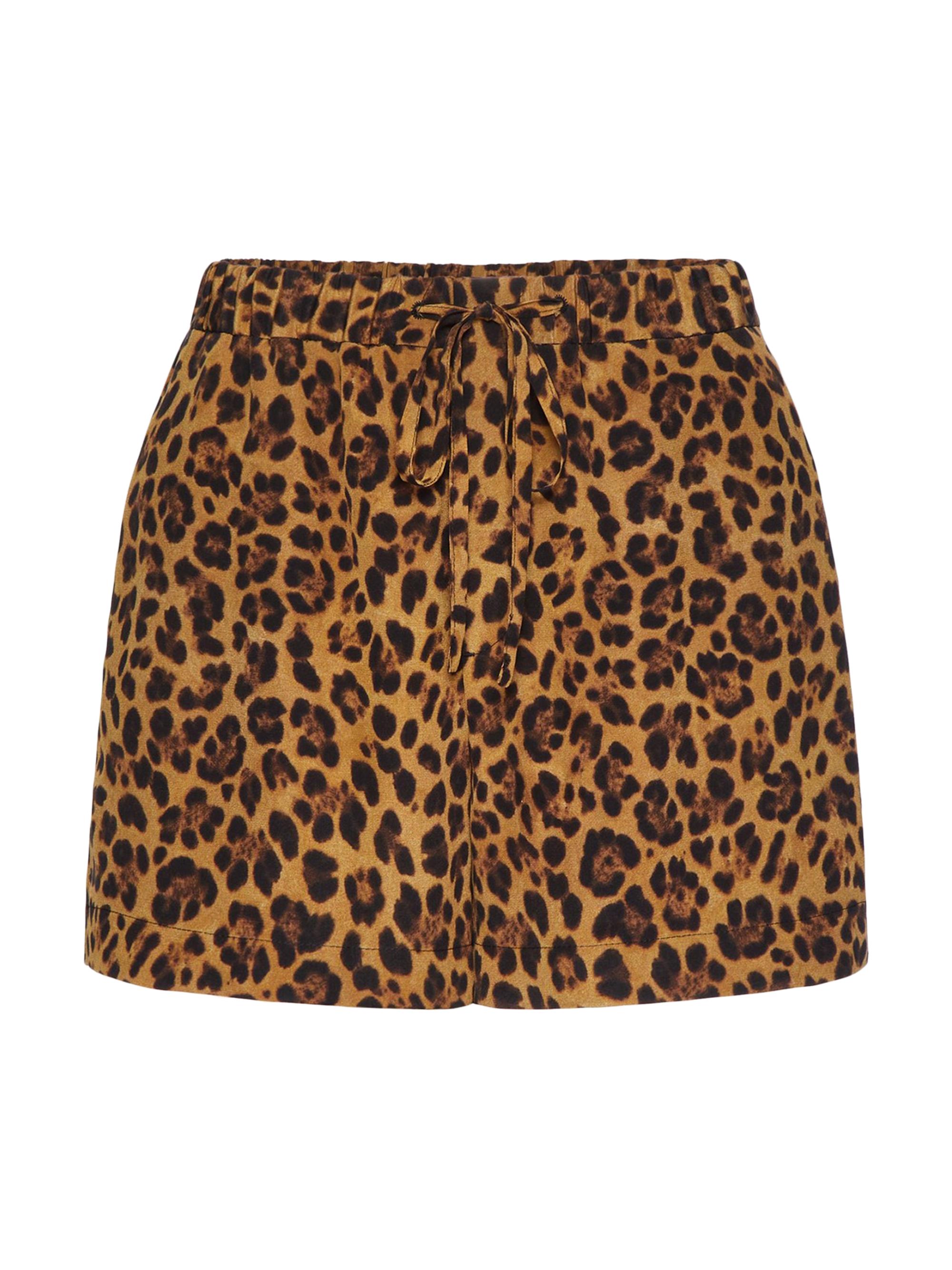 Valentino Garavani Women's Shorts In Animalier Crepe De Chine - Animal Print