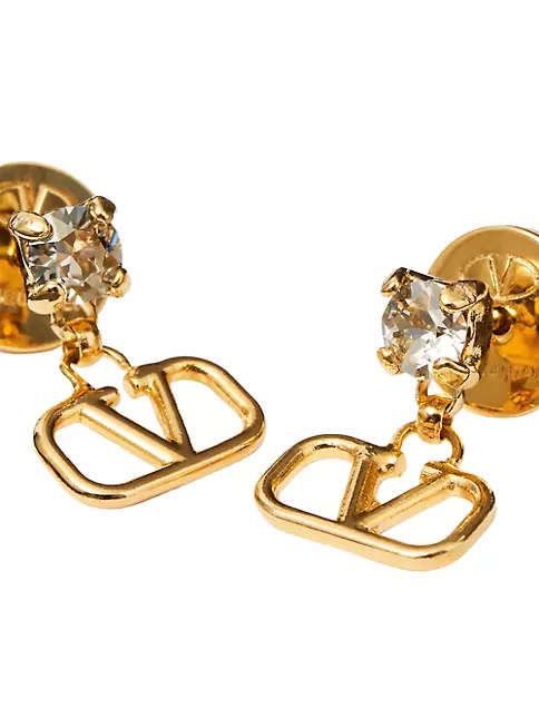 Valentino Garavani Vlogo Signature Crystal Drop Earrings