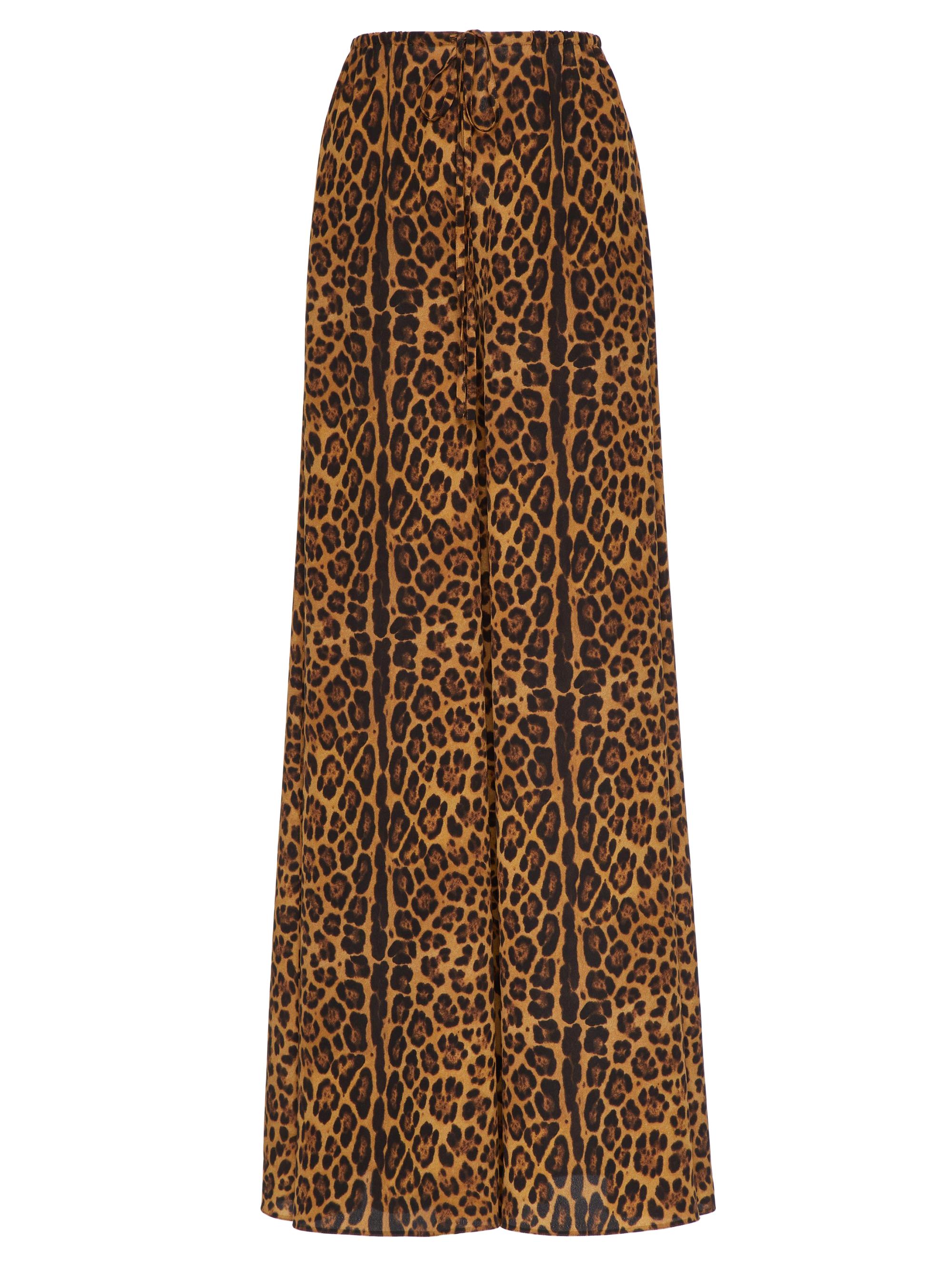 Valentino Garavani Women's Pants in Animalier Crepe De Chine - Animal Print