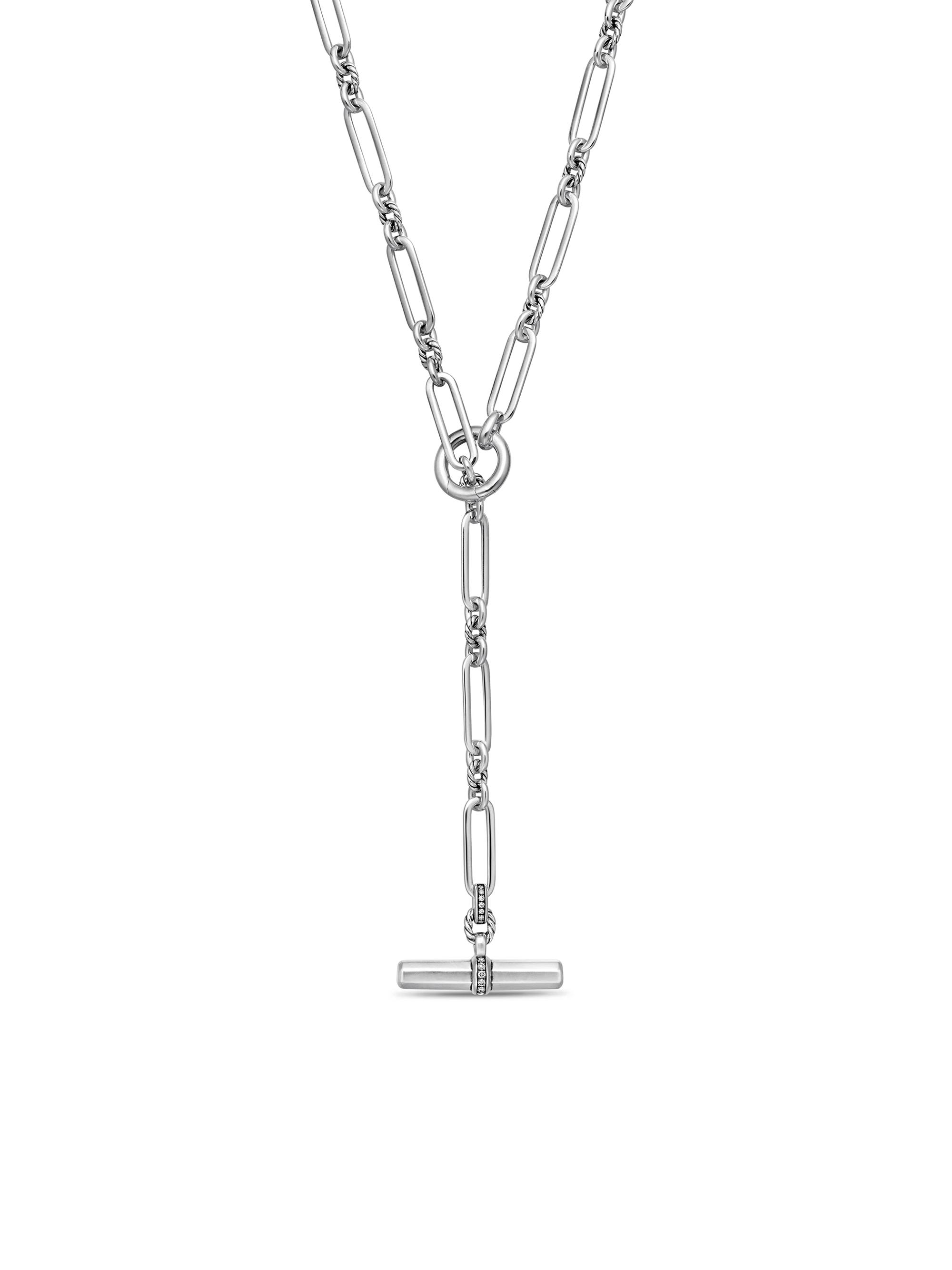 David Yurman Women's Lexington Y Chain Necklace in Sterling Silver with Diamonds, 6.5mm - Diamond