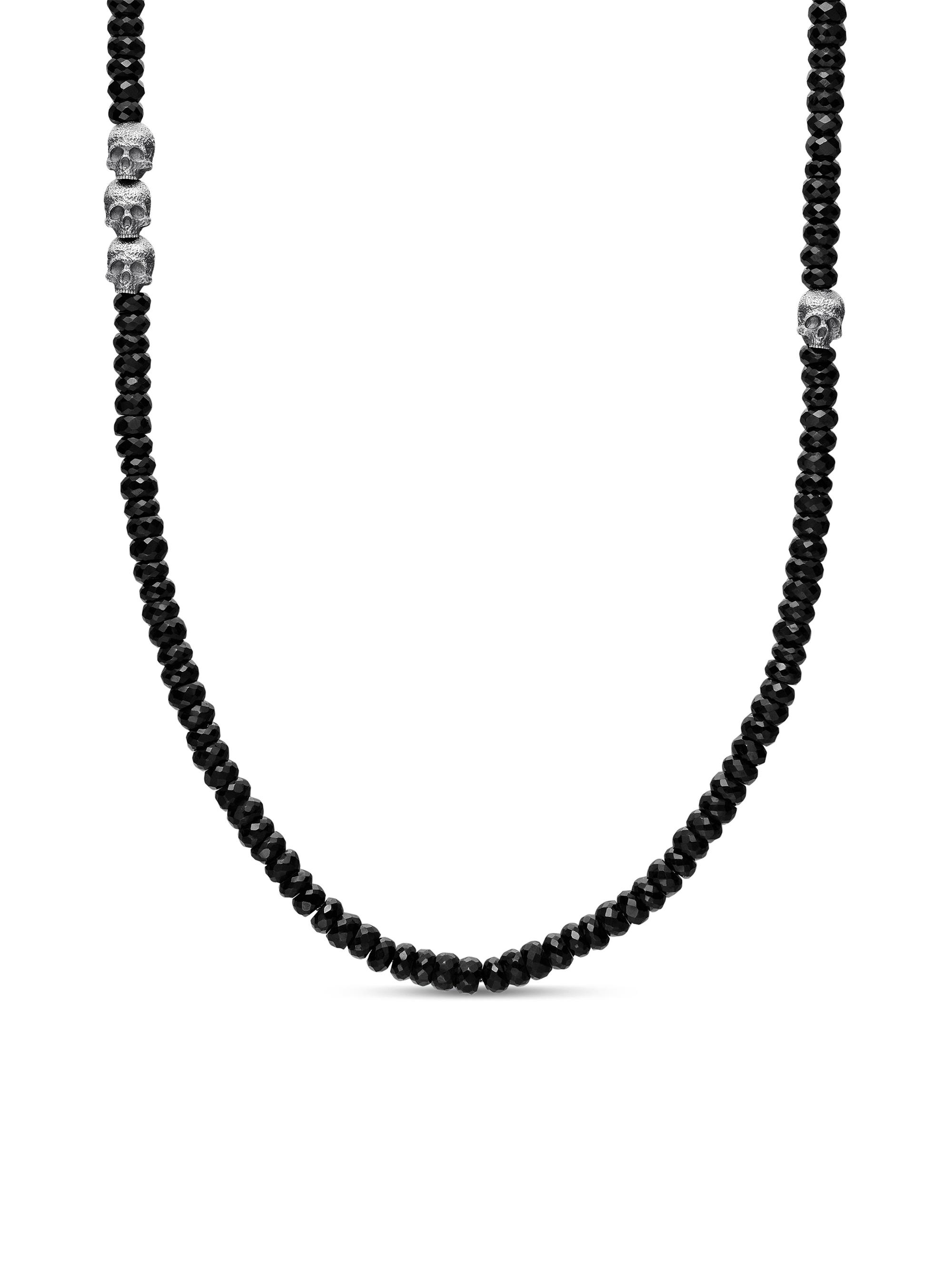 David Yurman Memento Mori Skull Station Necklace in Sterling Silver ...