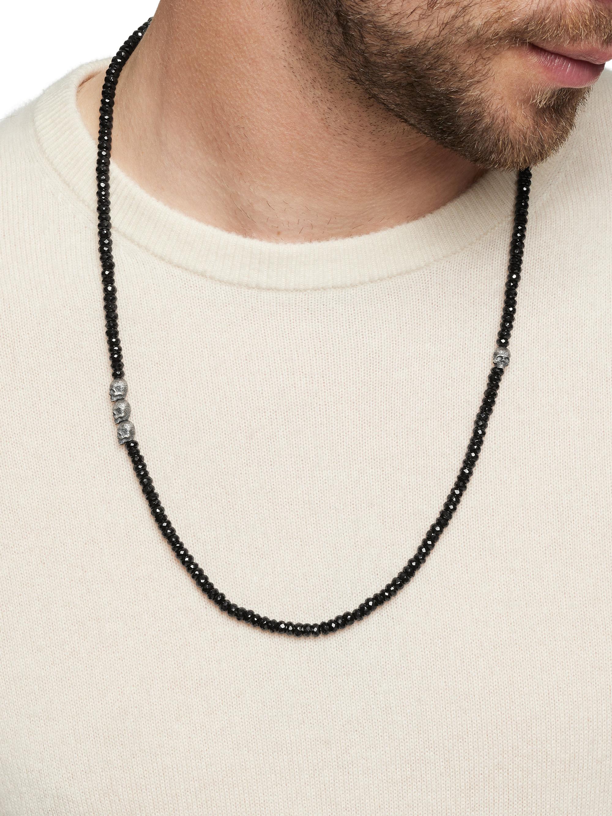 David Yurman Memento Mori Skull Station Necklace in Sterling Silver ...