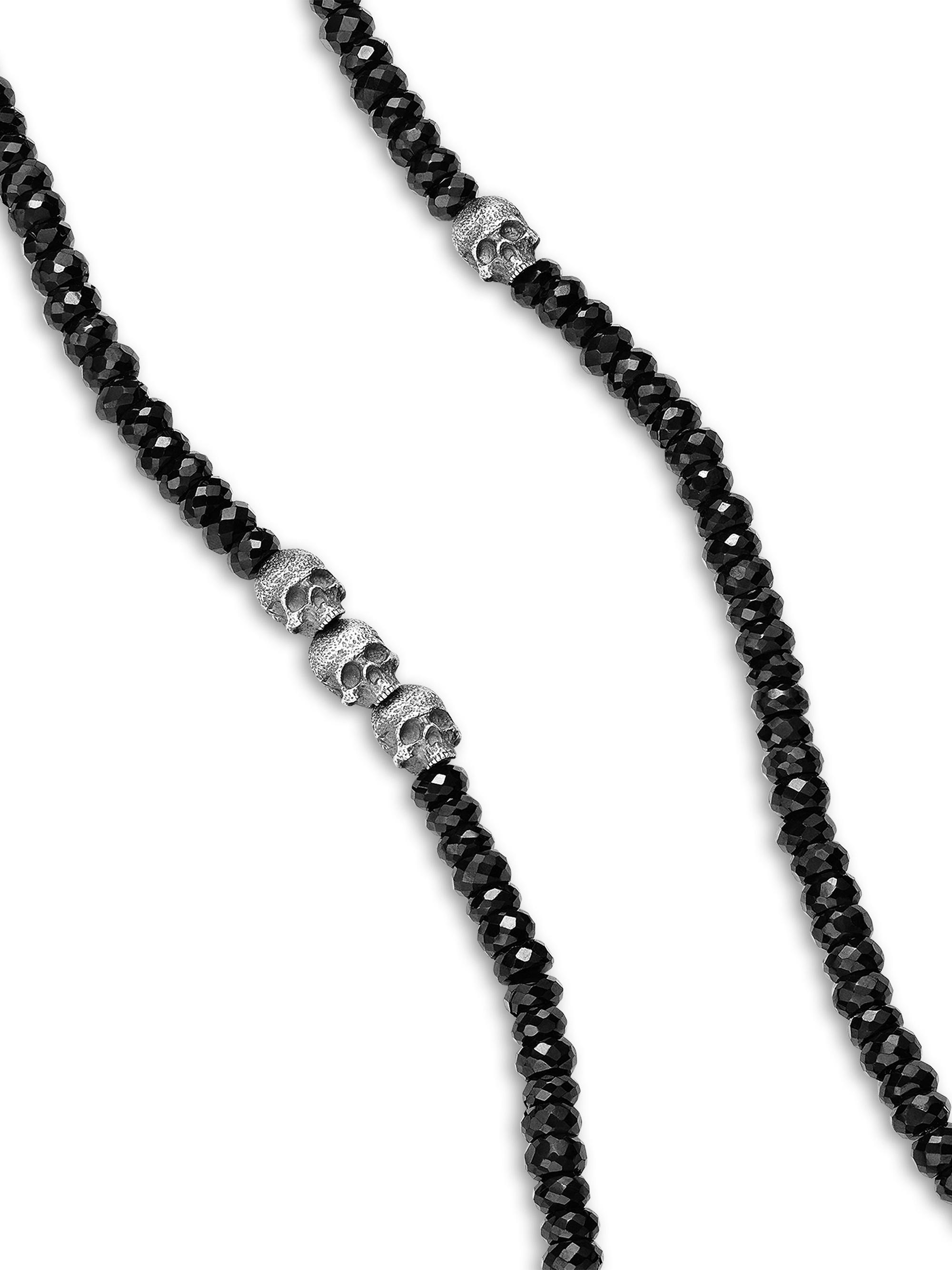 David Yurman Memento Mori Skull Station Necklace in Sterling Silver ...