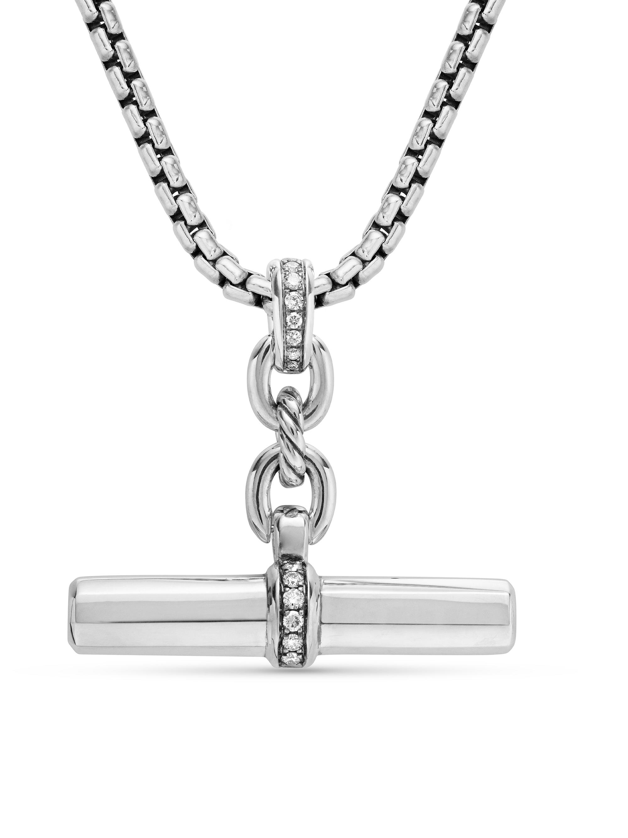 David Yurman Women's Lexington E/W Barrel Pendant in Sterling Silver - Sterling Silver
