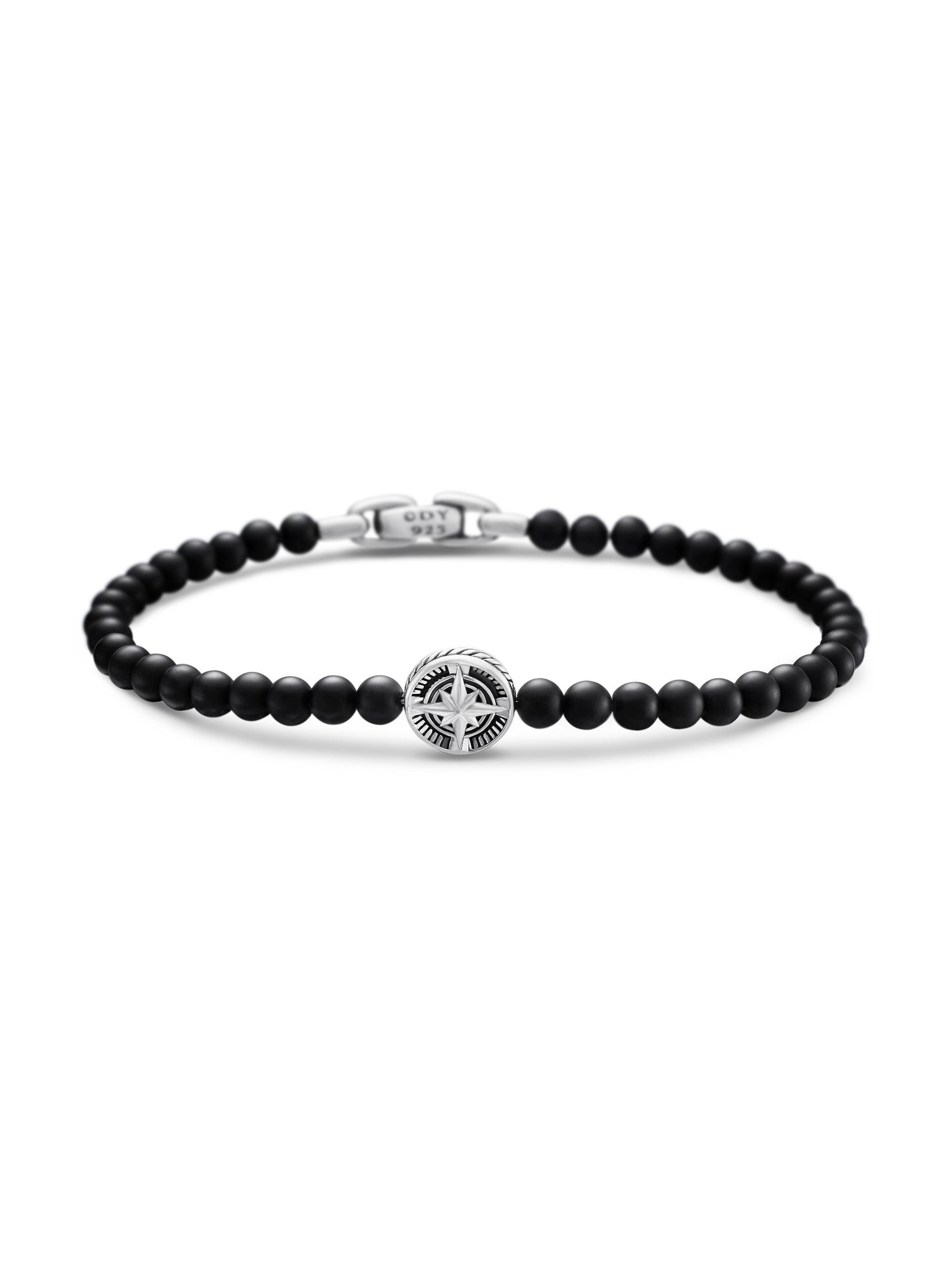 David Yurman Men's Spiritual Beads Compass Bracelet - Black Onyx