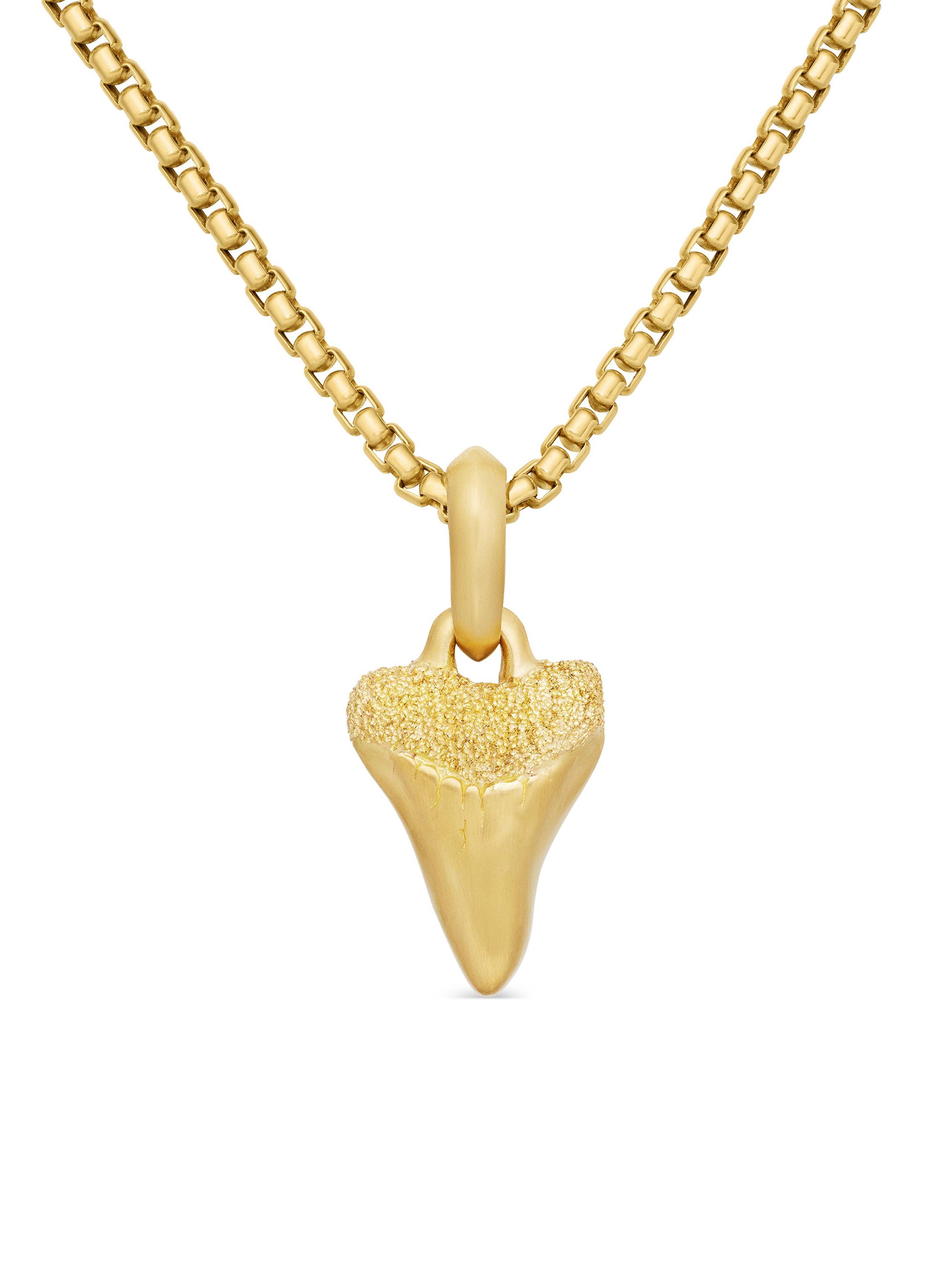 David Yurman Men's Shark Tooth Amulet in 18K Yellow Gold, 24.4mm - Gold
