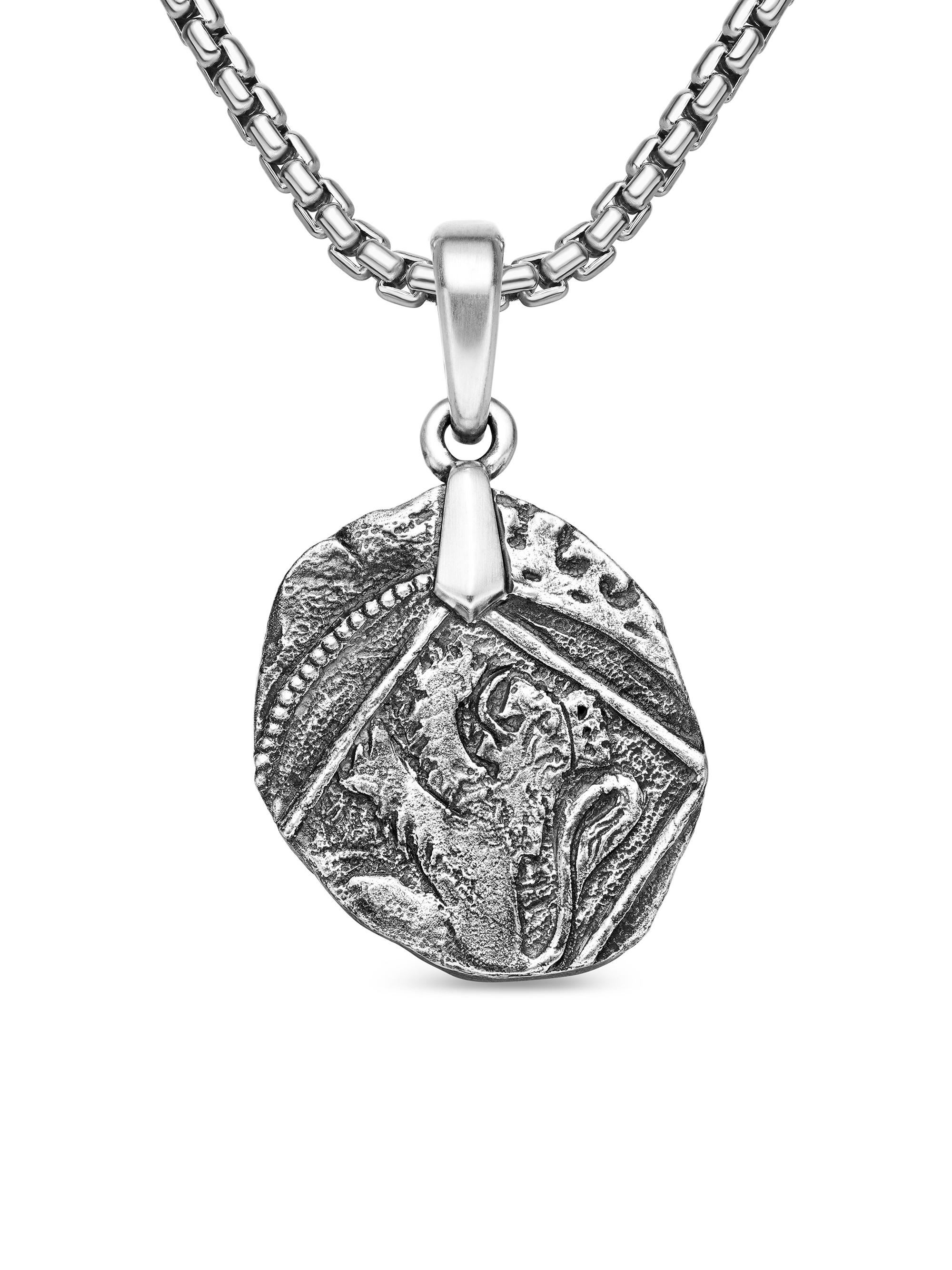 David Yurman Men's Shipwreck Coin Amulet in Sterling Silver, 28.4mm - Silver